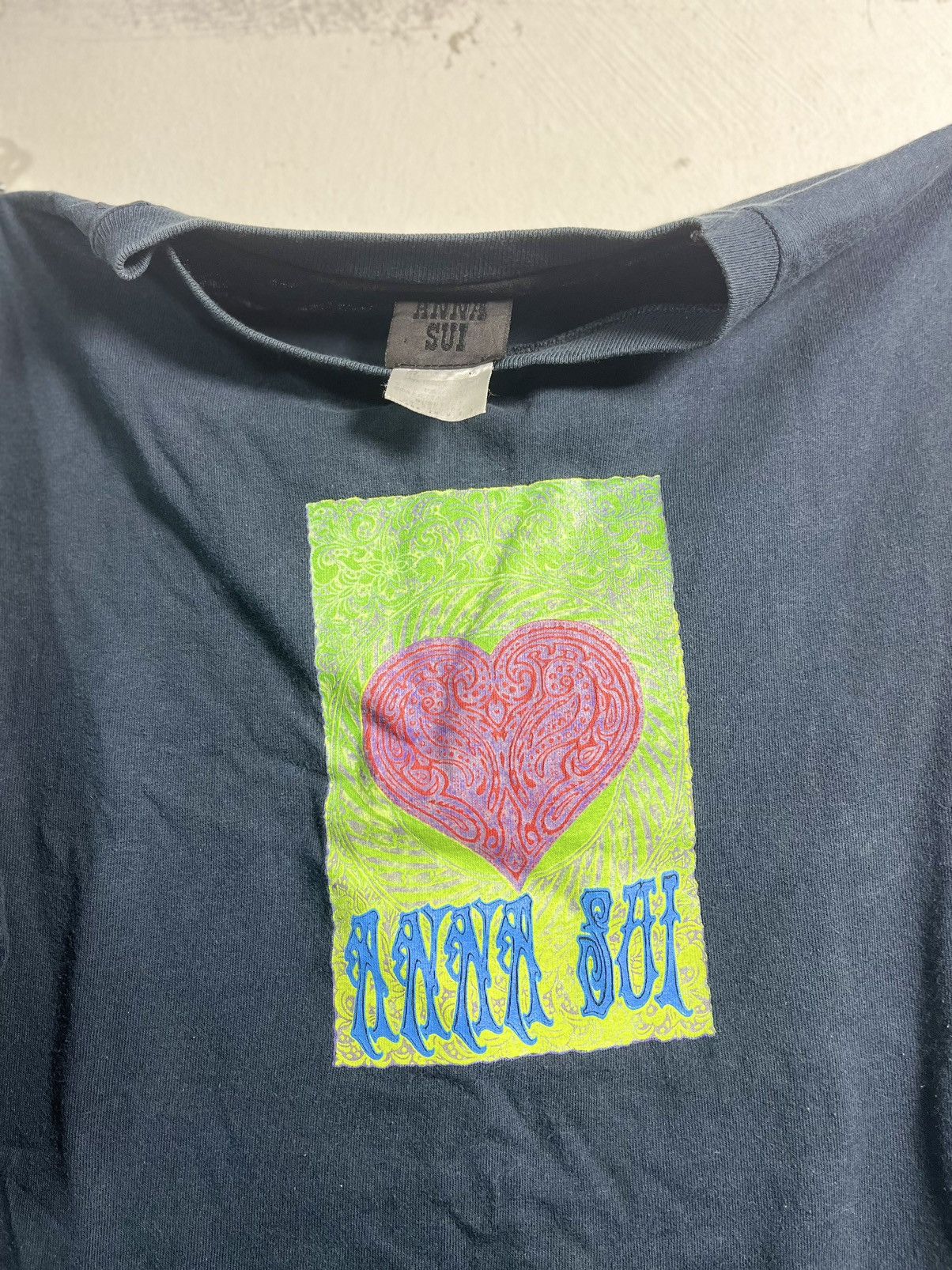 Vintage Anna Sui Vintage 90s / Y2K Psychedelic Heart Tee Size US M / EU 48-50 / 2 - 4 Thumbnail
