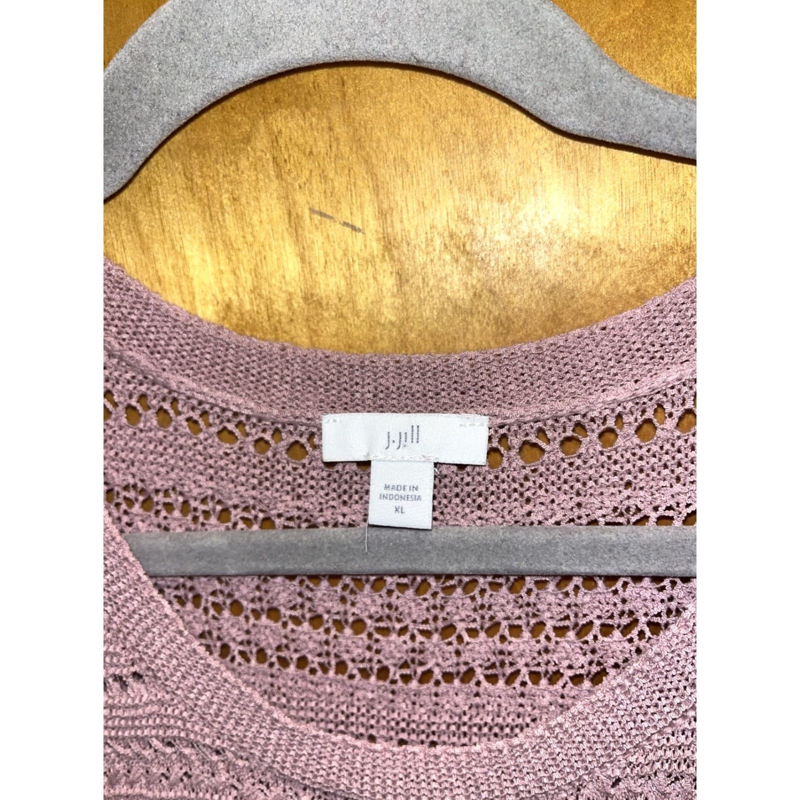 J. Jill **J. Jill XL Mauve Open-Knit Crochet Sweater** User: J. Jill XL Mauve Open-Knit Crochet Sweater Size XL / US 12-14 / IT 48-50 - 3 Thumbnail