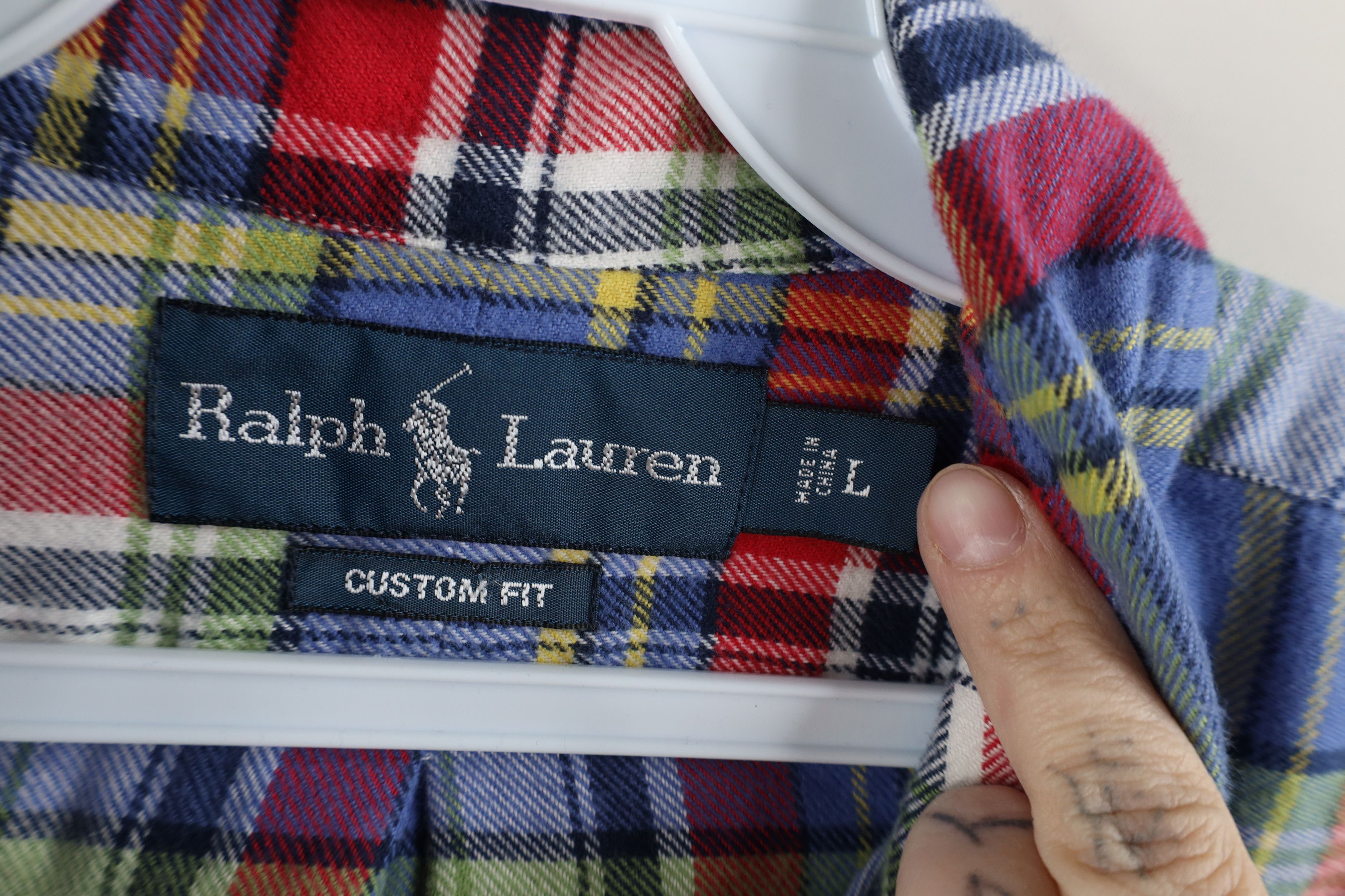 Ralph Lauren × Vintage Vintage 90s Ralph Lauren Flannel Collared Button Down Shirt Size US L / EU 52-54 / 3 - 8 Thumbnail