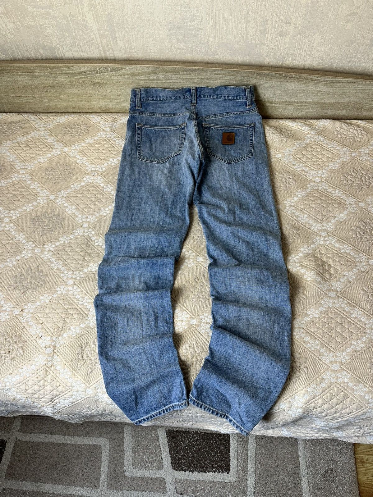 Carhartt 🔥 Carhartt Vintage Logo Denim Jeans Pants Trousers Blue Size US 31 - 1 Thumbnail