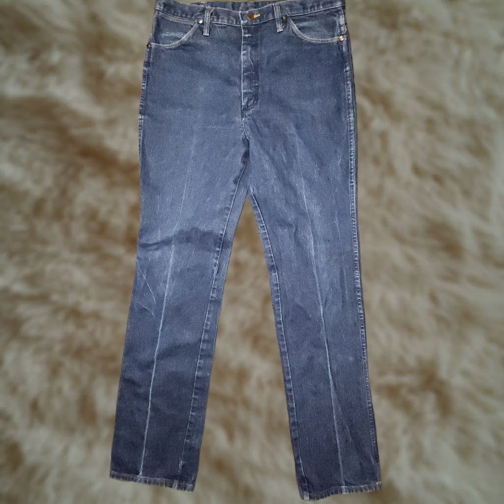 Wrangler VINTAGE Wrangler Cowboy Cut Jeans Men 36x34 Straight Denim Blue 936DEN Slim USA Western Mens Size US 36 / EU 52 - 1 Thumbnail