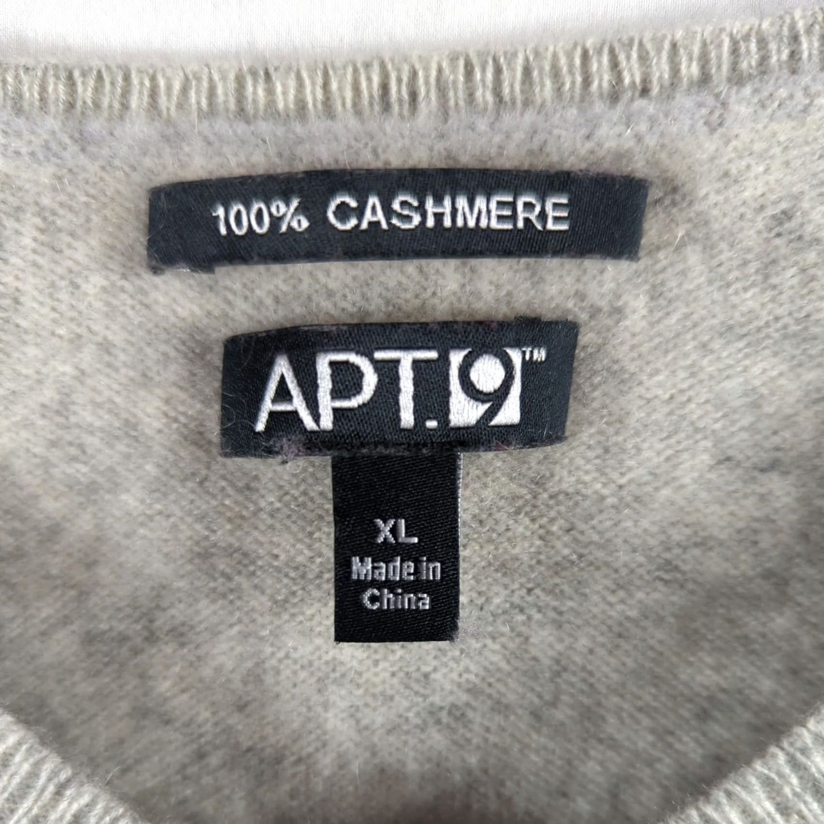 Apt. 9 Apt. 9 Women's XL Cashmere V-Neck Argyle Sweater Pullover Knit Long Sleeve Purple Gray Sleeved Womens Size XL / US 12-14 / IT 48-50 - 3 Thumbnail