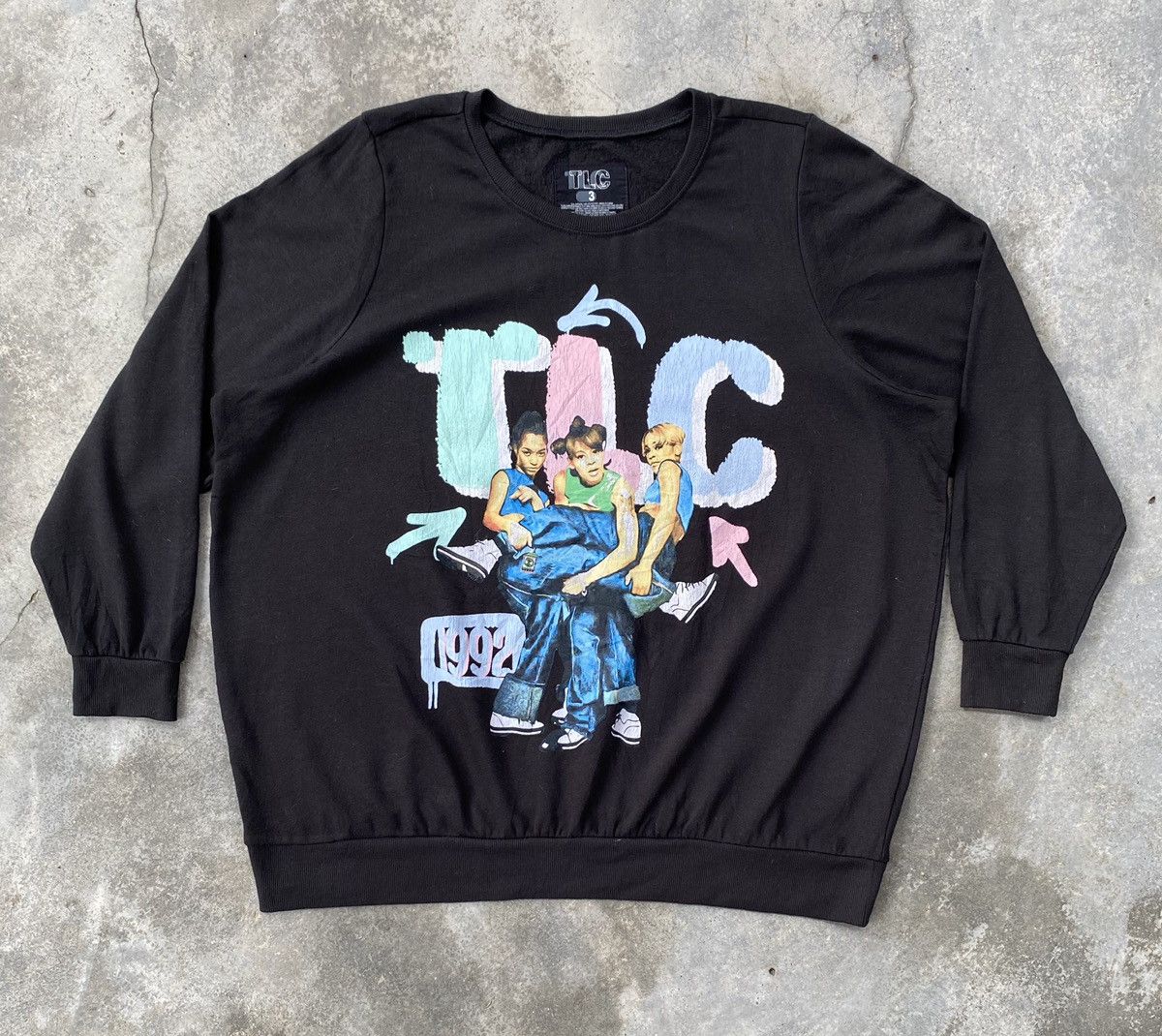 Rap Tees Rare🔥TLC 1992 HipHop Raptee Sweatshirt Size US XL / EU 56 / 4 - 1 Thumbnail