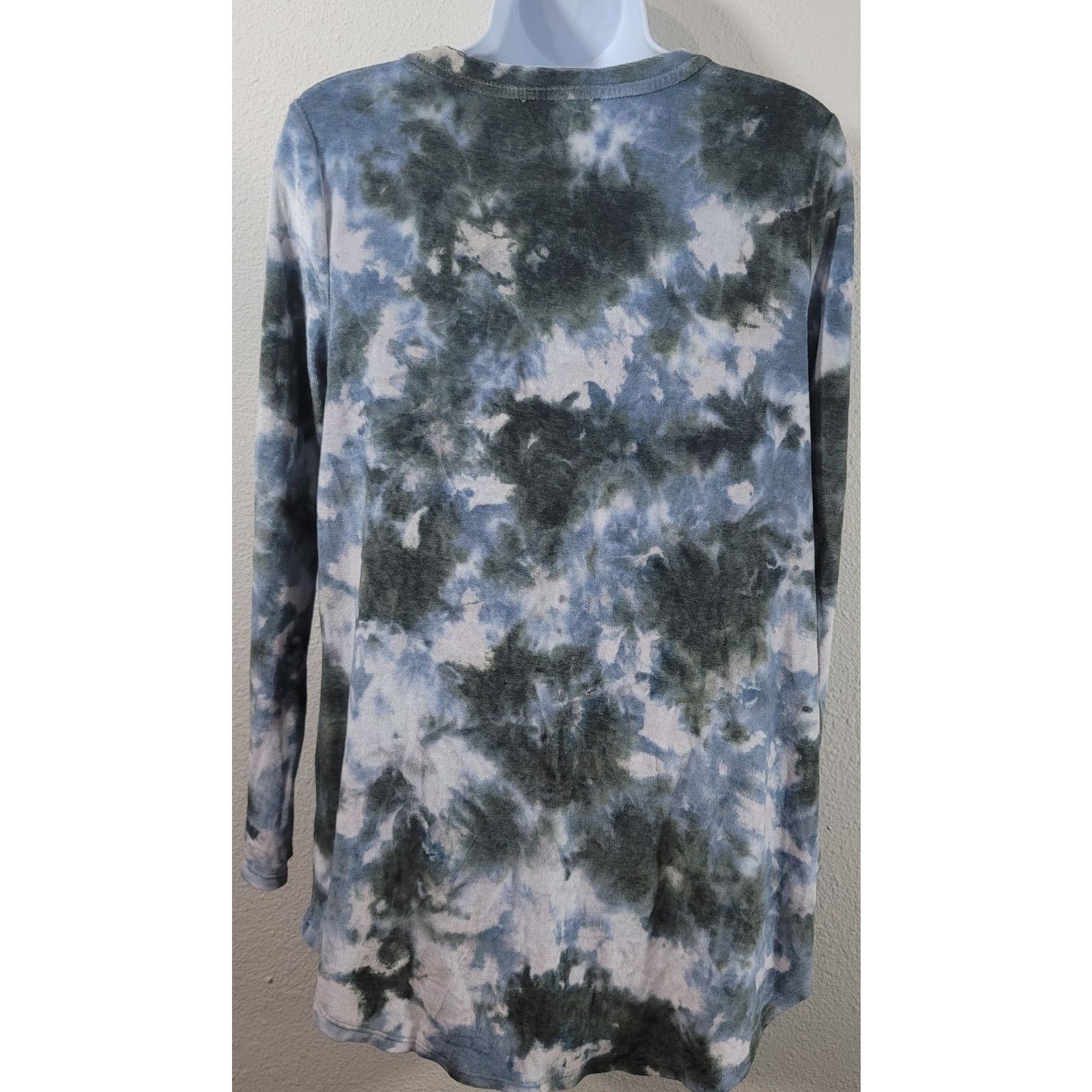 Other Cupio Blue Gray Tie Dye Velour V Neck Top Small Lightweight Size S / US 4 / IT 40 - 2 Thumbnail