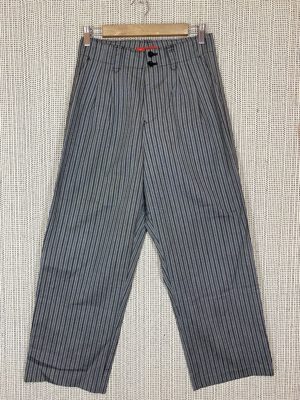 Yohji Yamamoto ‼️VTG YS RED LABEL STRIPED PANTS WOOL MATERIAL SIZE 29‼️ Size US 29 - 2 Thumbnail