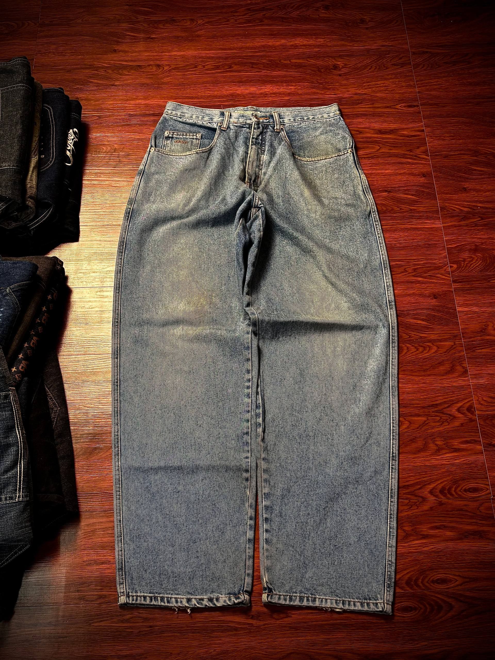 JNCO Vintage 00s Guess Logo Baggy Jeans By Georges Marciano Size US 31 - 3 Thumbnail