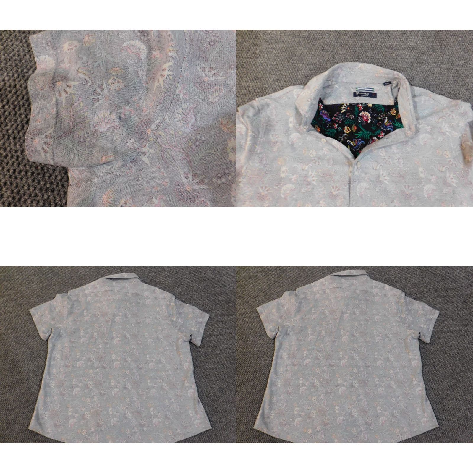 Cremieux Cremieux Shirt XXL Blue Floral Coastal Button Up Classic Flowers Short Sleeve Collared Knit Cotton Button-Up Logo Pockets Mens Regular 2XL Size US XXL / EU 58 / 5 - 8 Thumbnail