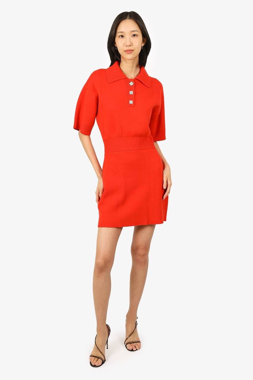 Sandro Sandro Women's Wool/Cashmere Red Knitted Mini Dress, 36/S Size S / US 4 / IT 40 - 20 Thumbnail