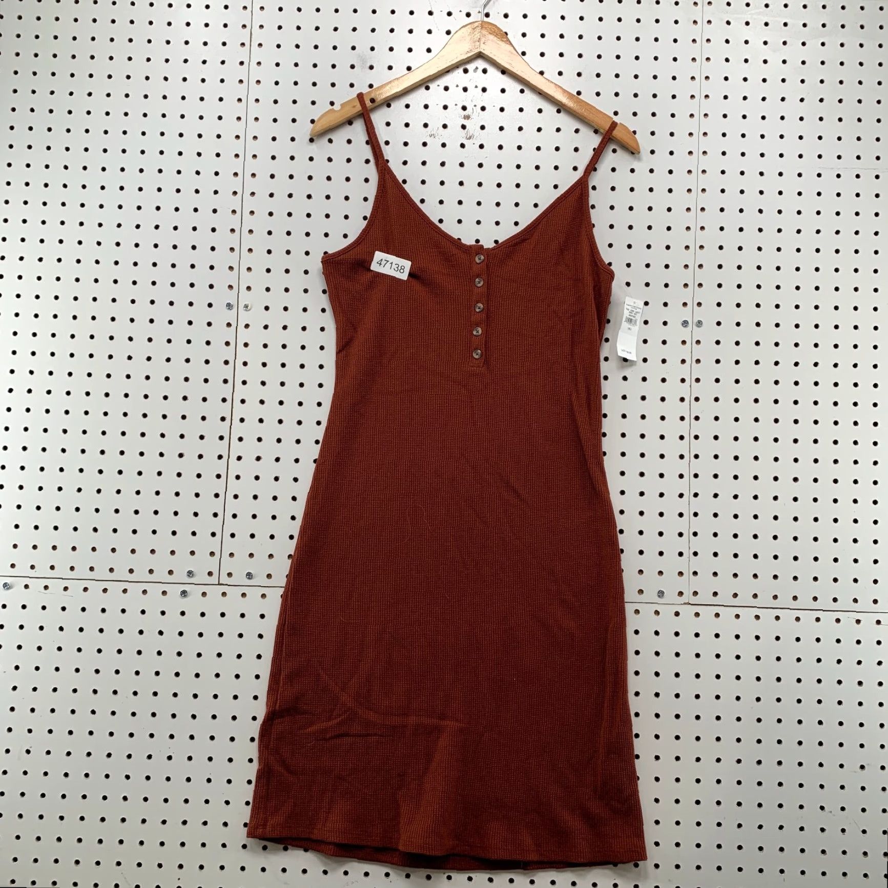 American Eagle Outfitters American Eagle Outfitters Dress Women Large Waffle Knit Bodycon Midi Maroon Size L / US 10 / IT 46 - 2 Thumbnail