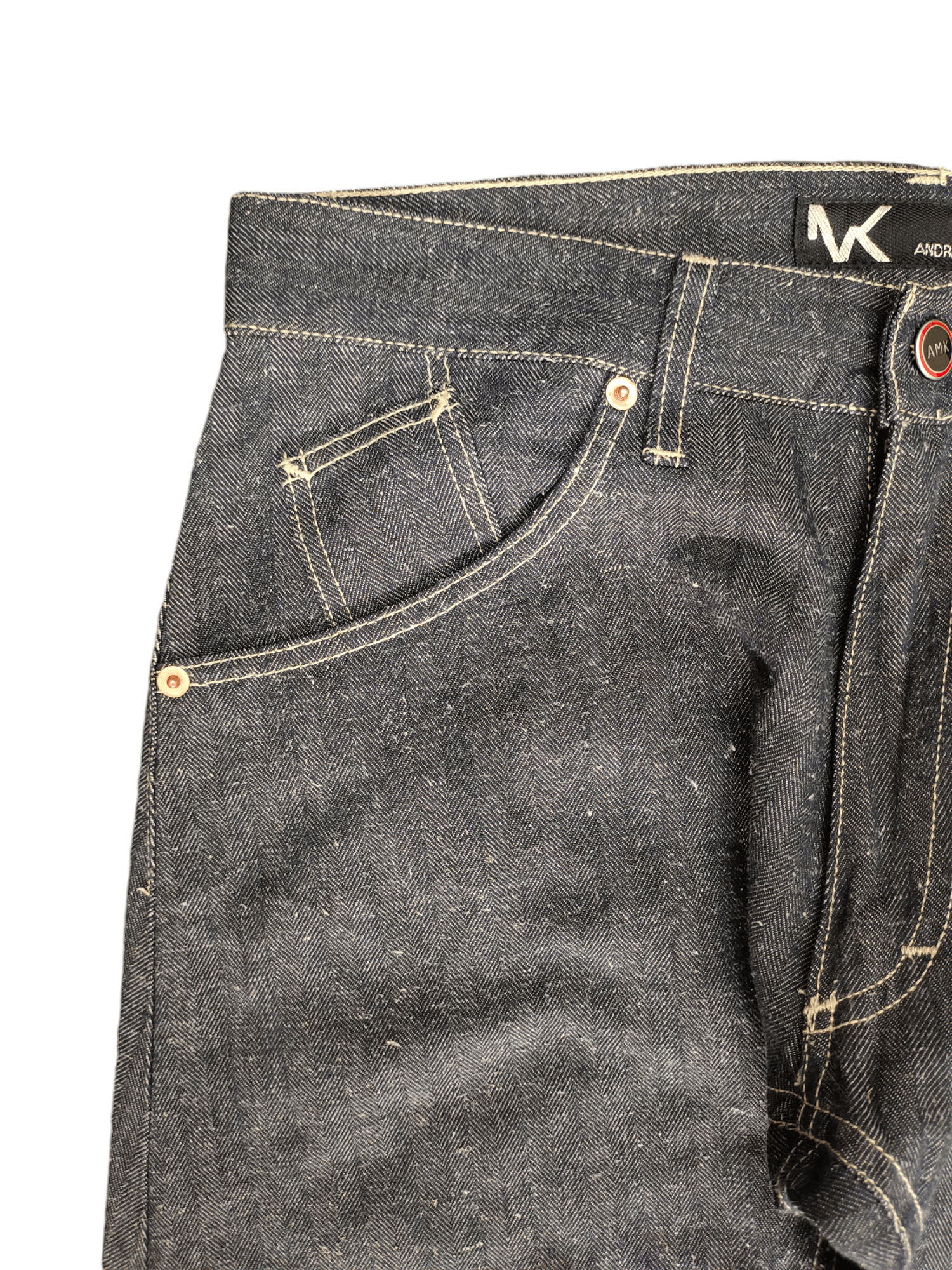 Andrew Mackenzie Andrew Mackenzie Heringbone Tweed Long Denim Jeans Size US 30 / EU 46 - 3 Thumbnail