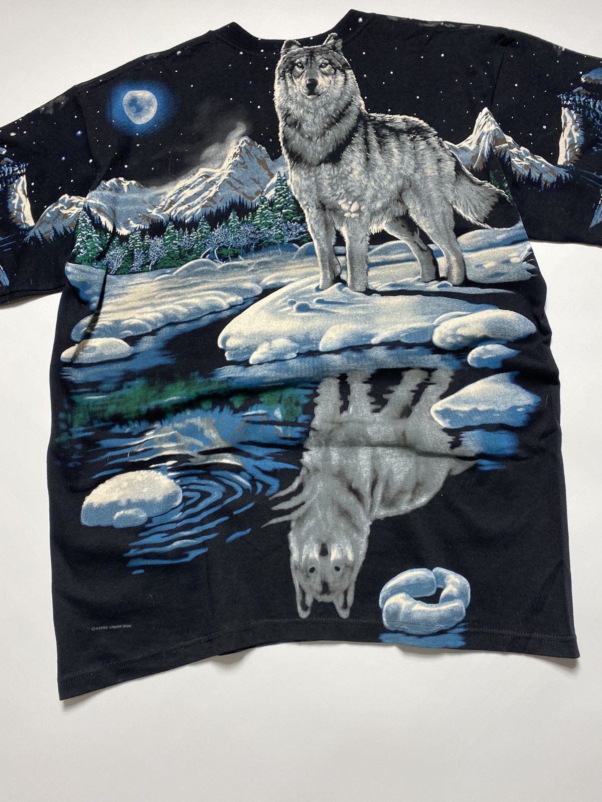 Liquid Blue × Vintage Vintage 96 Liquid Blue Wolf All Over Print Oversized Tee Size US L / EU 52-54 / 3 - 5 Thumbnail