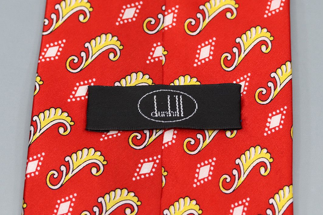 Alfred Dunhill Vintage Alfred Dunhill Red Silk Tie Size ONE SIZE - 3 Thumbnail