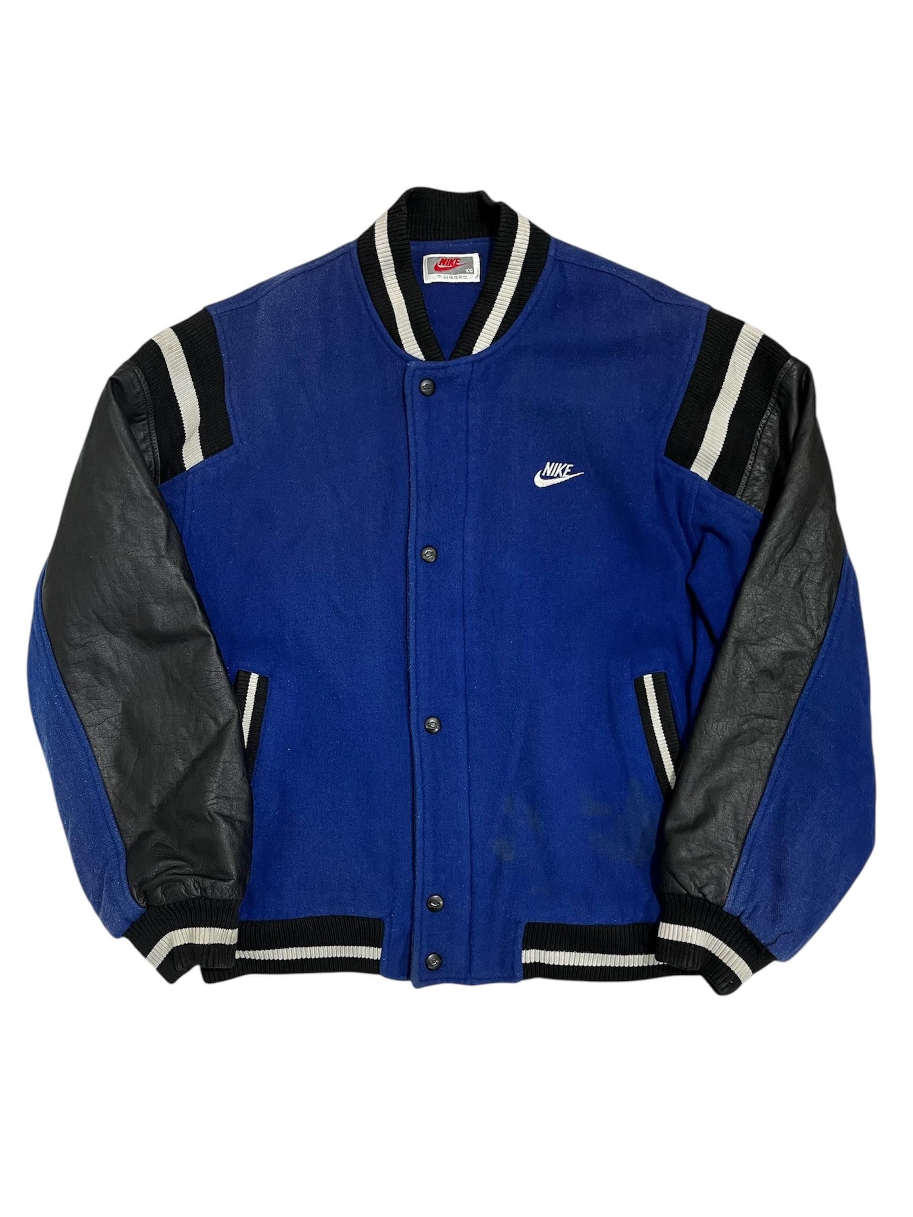 Nike Vintage 90's Nike Leather Varsity Jacket Size US L / EU 52-54 / 3 - 2 Thumbnail