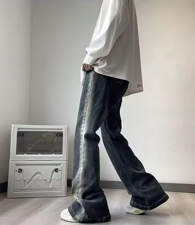 Japanese Brand × Vintage Y2K Trendy Gradient Colour Flared Jeans Size US 30 / EU 46 - 3 Thumbnail