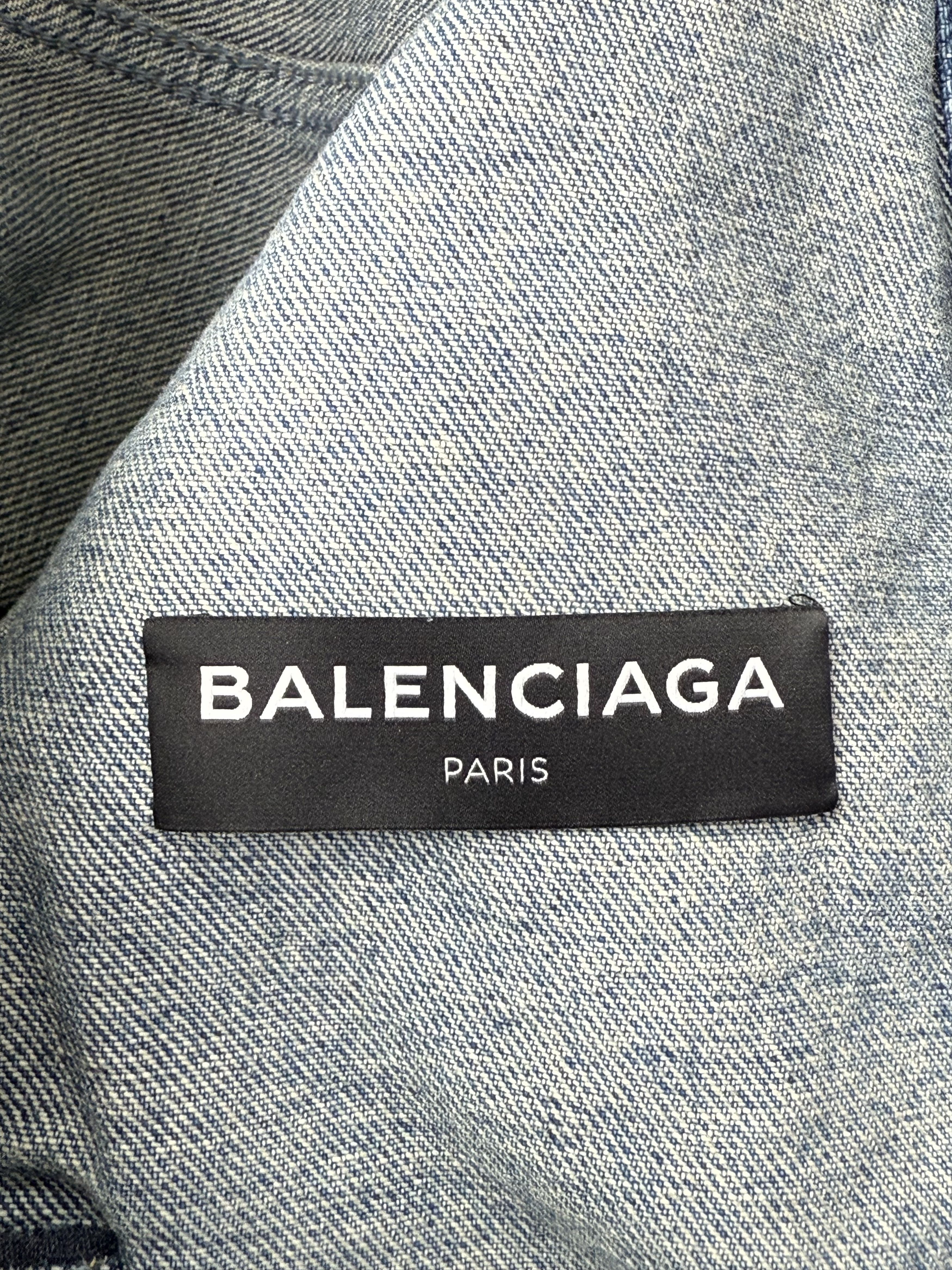 Balenciaga Balenciaga Blue Distressed Campaign Logo Denim Jacket Size US M / EU 48-50 / 2 - 4 Thumbnail
