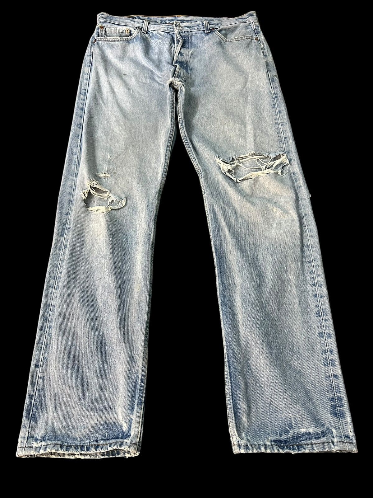 Levi's Vintage Levi’s 501xx Distress Faded Ripped Jean Size US 35 - 1 Thumbnail