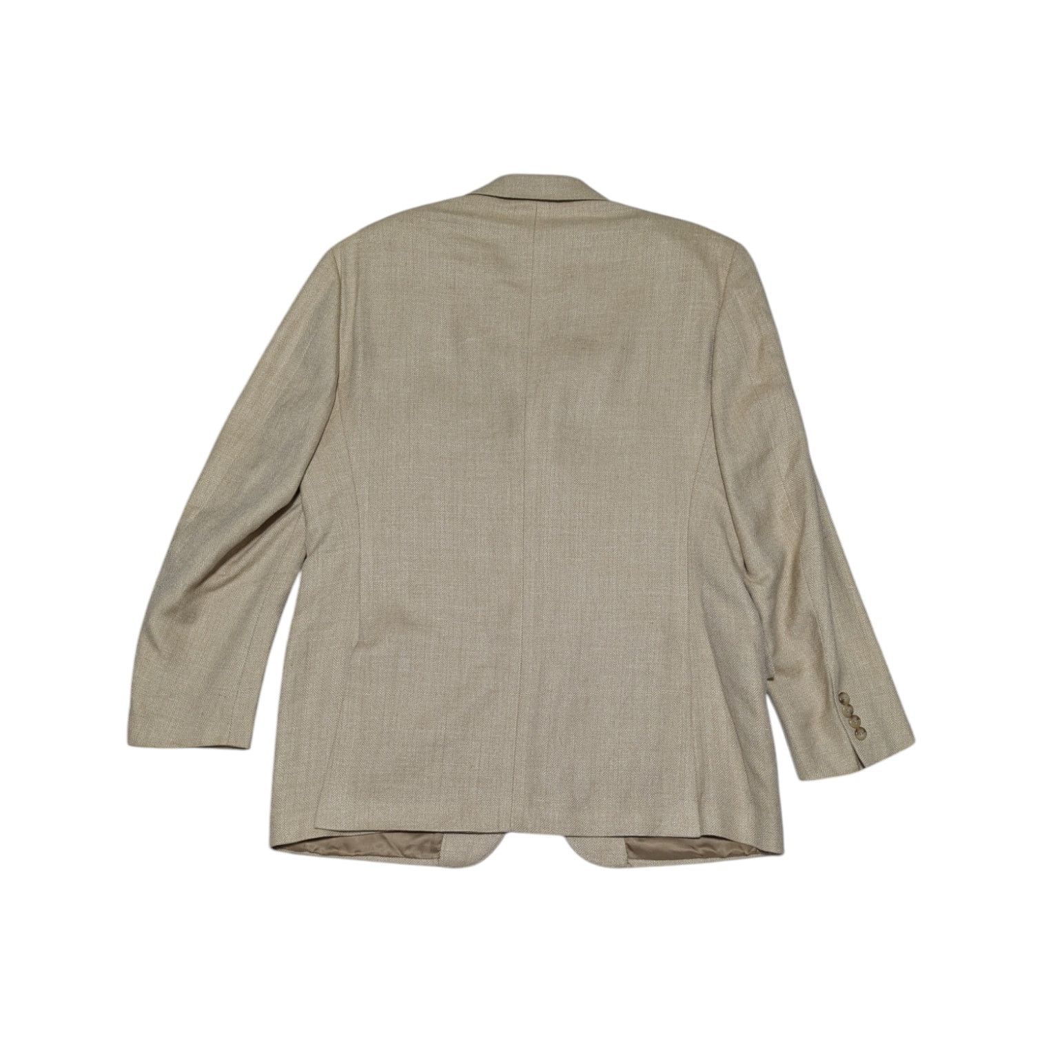 Polo Ralph Lauren × Ralph Lauren × Vintage Vintage Polo Ralph Lauren Silk Flax Blazer Suit Jacket Tan Size 44R - 2 Thumbnail