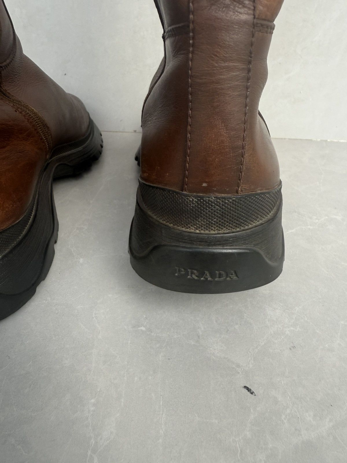Prada ❤️🔥Rare lug sole boots Size US 8 / IT 38 - 18 Thumbnail