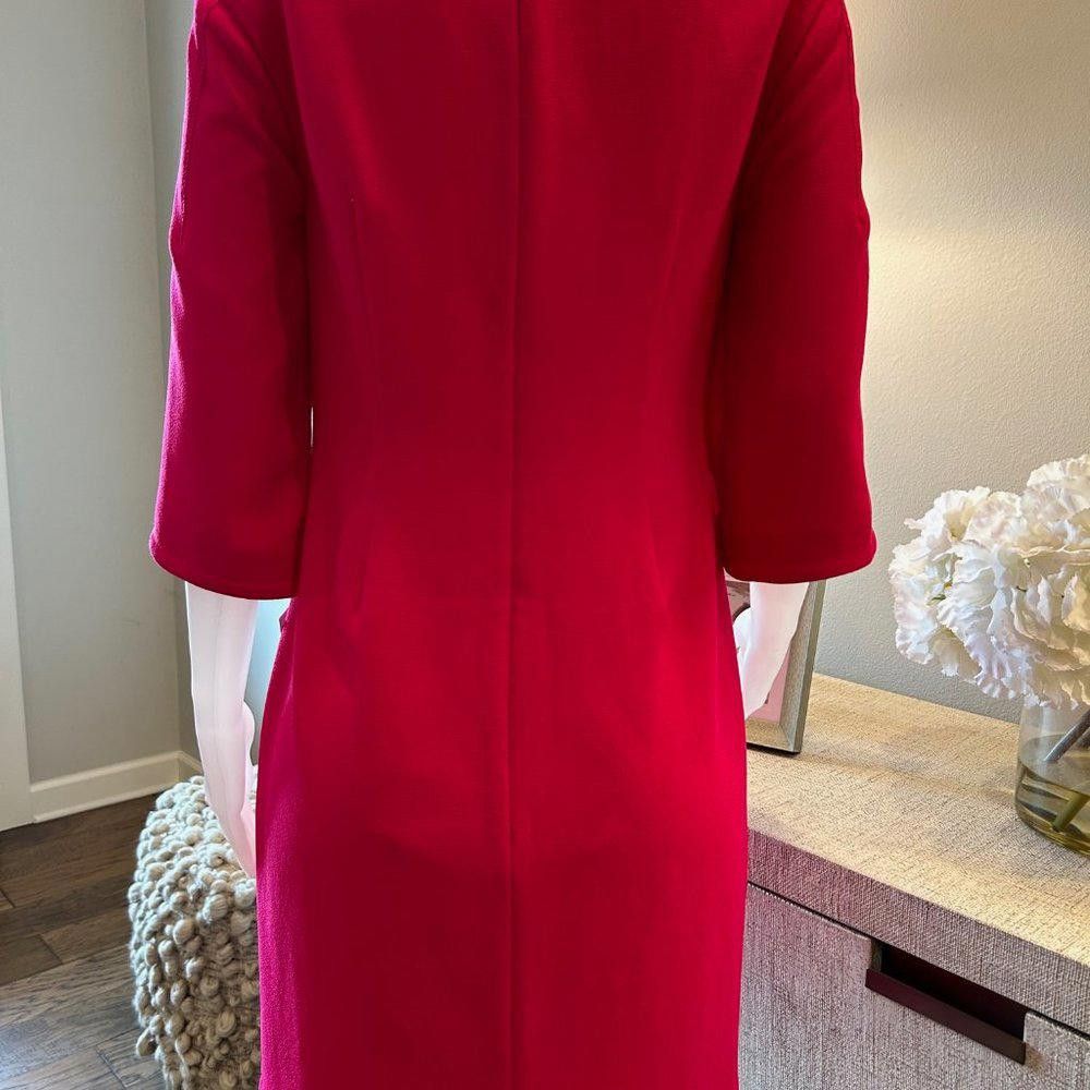 Designer Trina Turk Memorable Hibiscus Pink Tulip Sleeves Dress Size M / US 6-8 / IT 42-44 - 7 Thumbnail