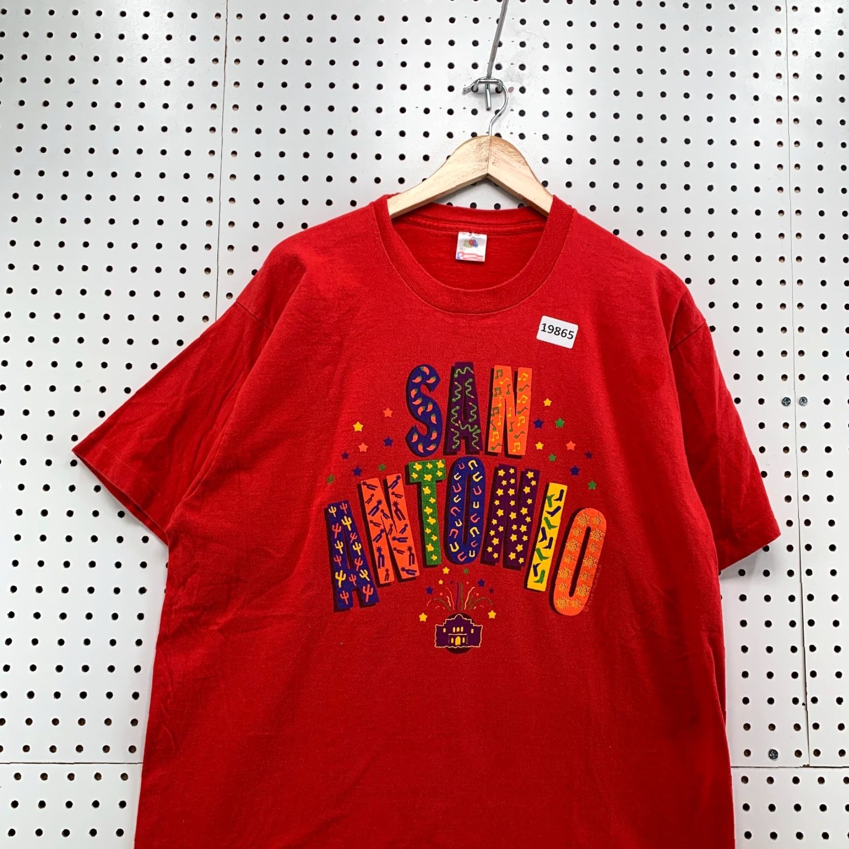 Fruit Of The Loom VINTAGE San Antonio Texas Shirt Mens XL Red 90s Single Stitch Made USA Fruit of the Loom T-Shirt Cowboys Size US XL / EU 56 / 4 - 5 Thumbnail