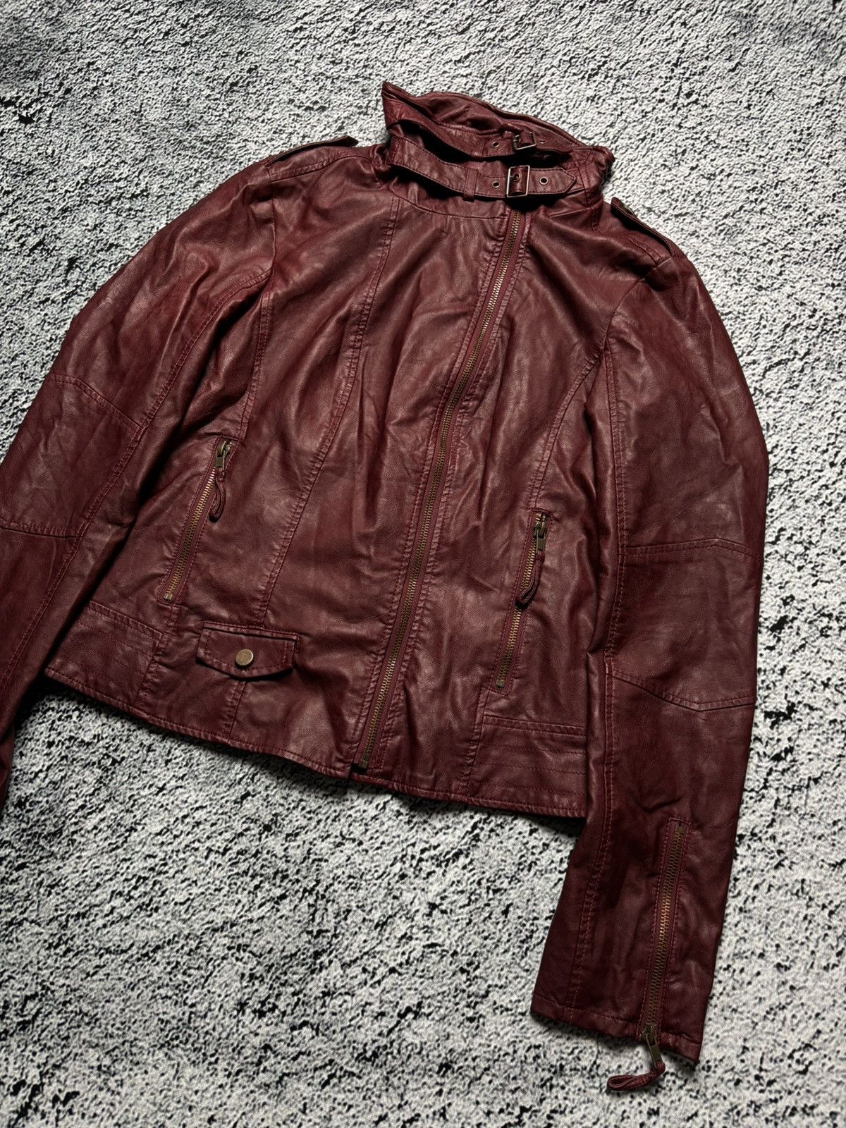 If Six Was Nine × Japanese Brand Asymmetrical 2000s belted leather jacket Rick Owens style Size M / US 6-8 / IT 42-44 - 2 Thumbnail