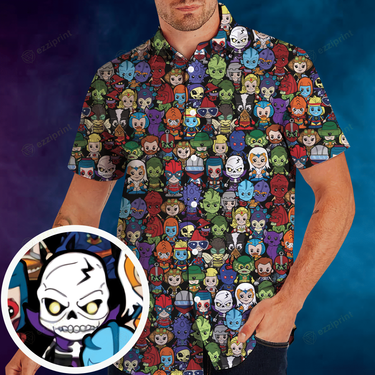 Designer × The Unbranded Brand Chibi Masters Of The Universe Characters Button Down Shirt Size US S / EU 44-46 / 1 - 1 Thumbnail
