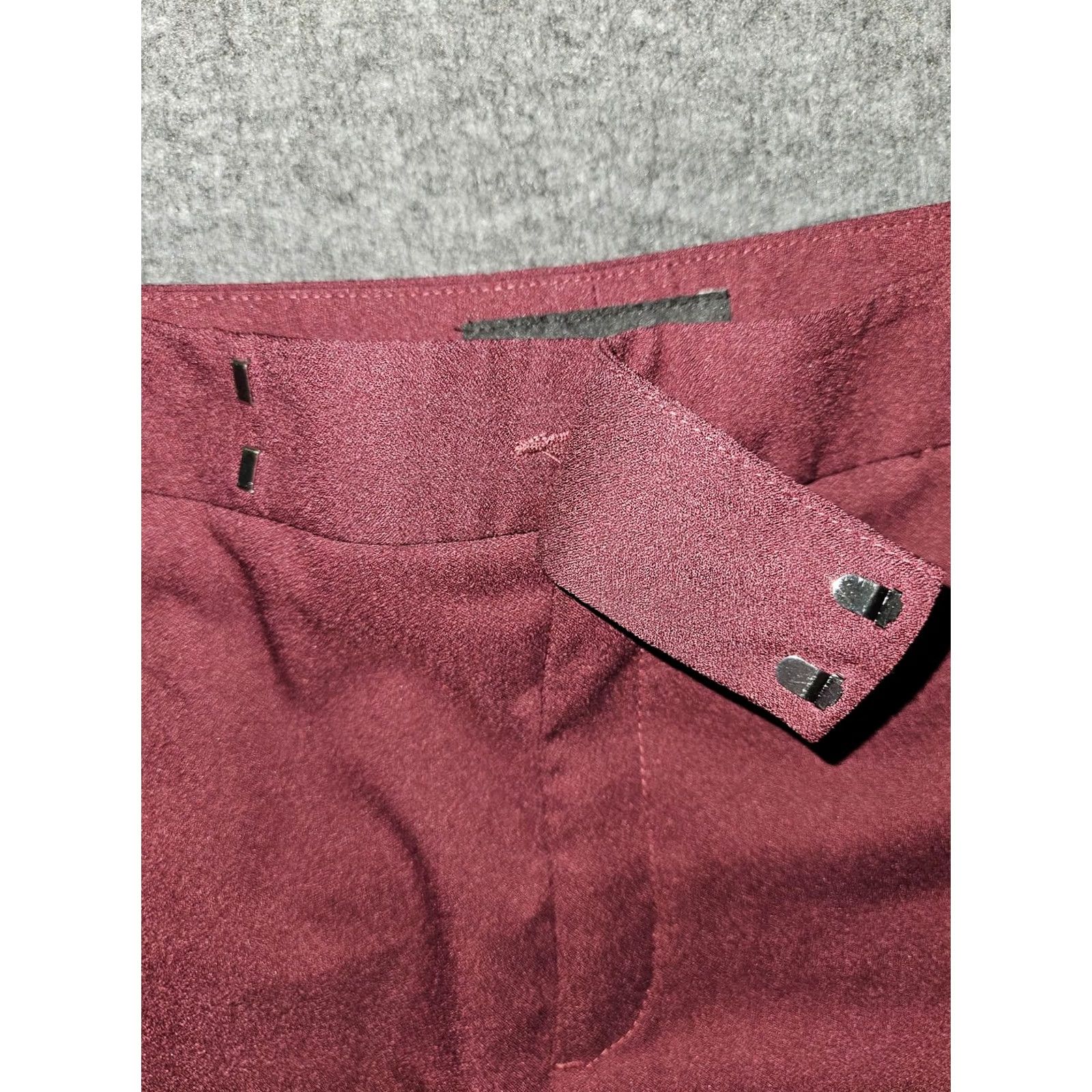 Banana Republic VINTAGE Banana Republic Pants Womens 10 Burgundy Wide Leg Dress Trousers Hook Bar Work Size 32" / US 10 / IT 46 - 7 Thumbnail