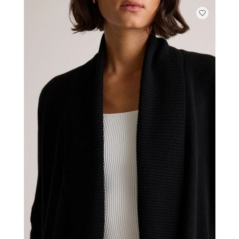 Quince Mongolian Cashmere Open Cardigan Black Size L Size L / US 10 / IT 46 - 2 Thumbnail