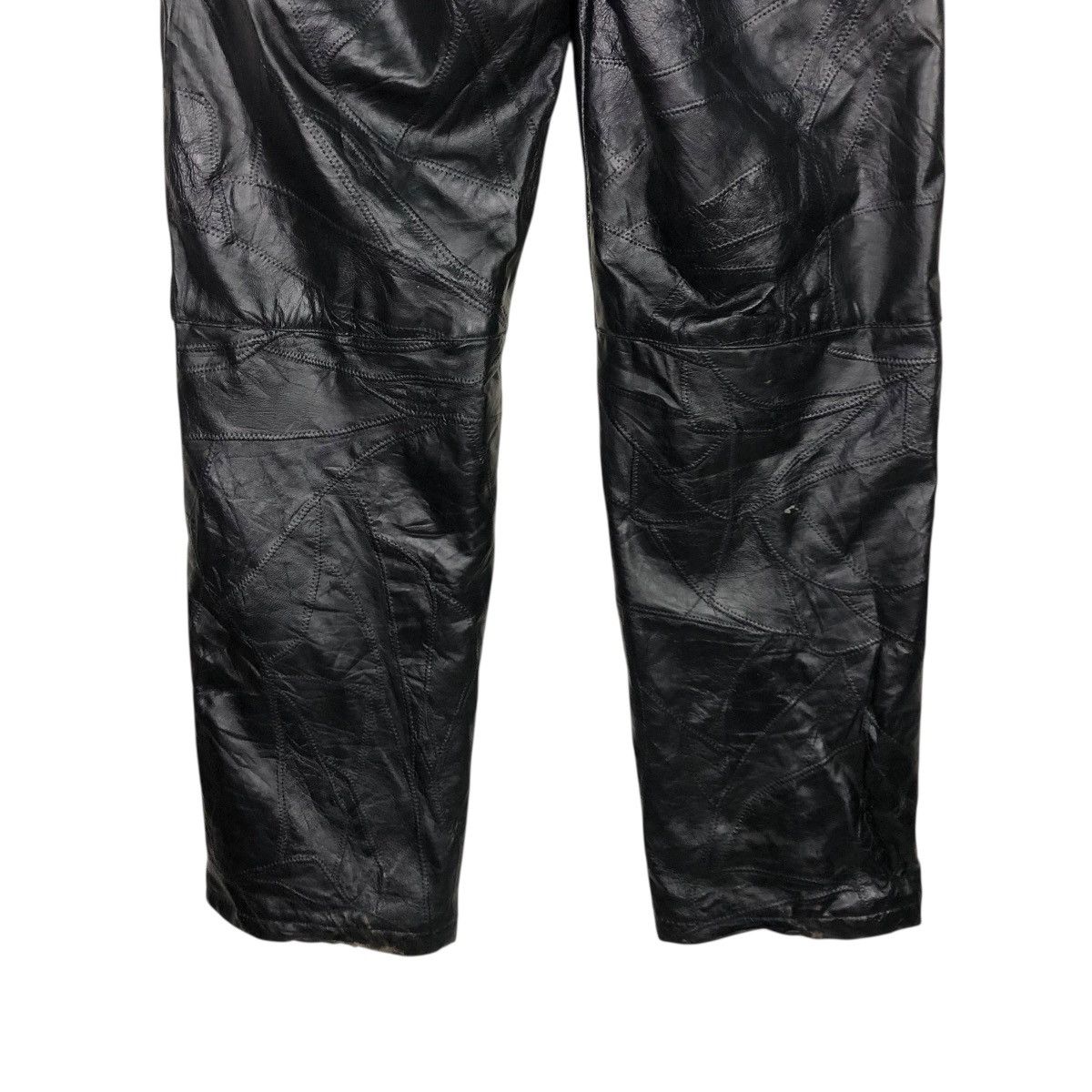 Japanese Brand 🔥RICH BLACK VINTAGE BIKER LEATHER PANTS UNBRAND ISSEY MIYAKE Size US 32 / EU 48 - 13 Thumbnail