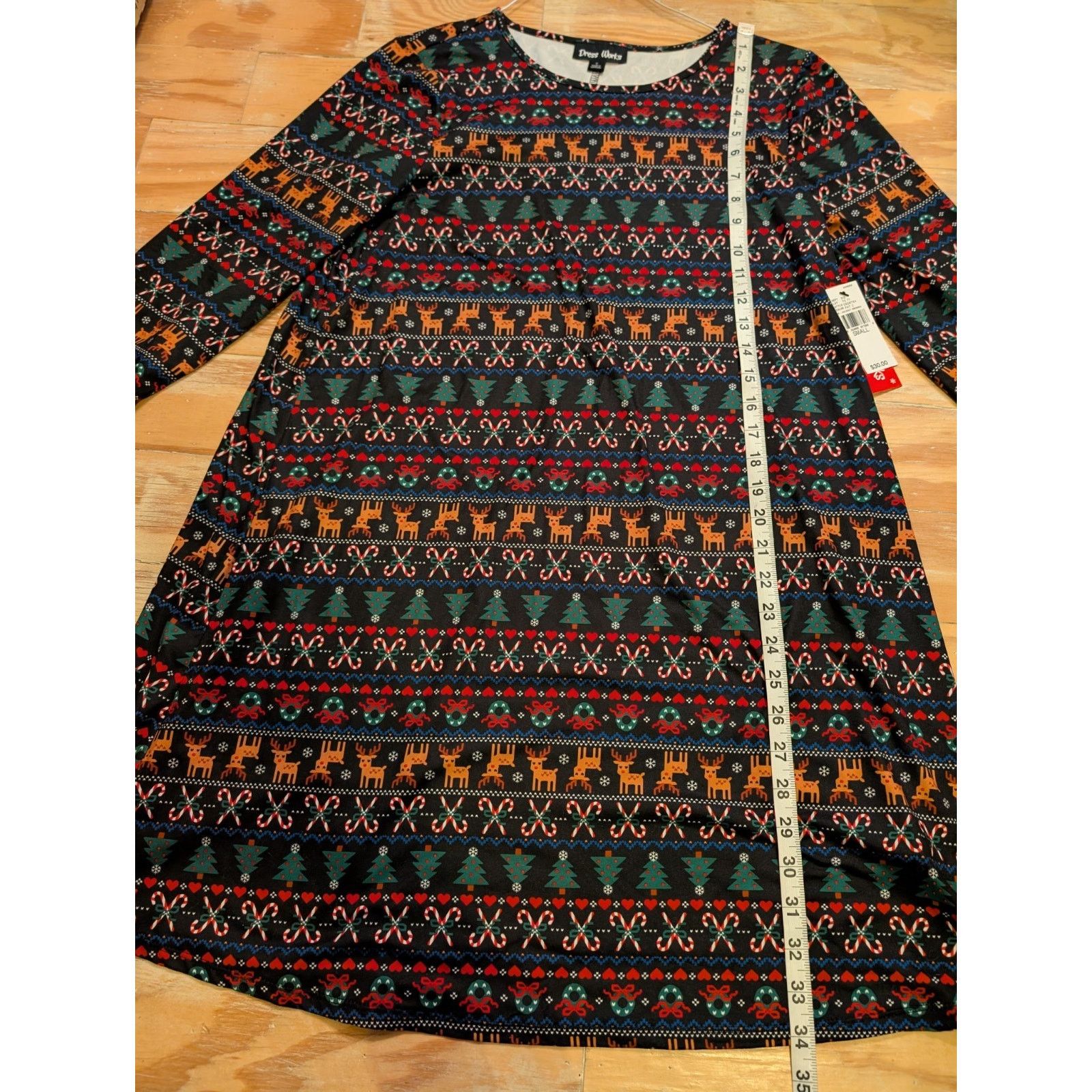 The Unbranded Brand Dress Works Ladies Christmas Reindeer Canes Sm Novelty Dress Size S / US 4 / IT 40 - 2 Thumbnail