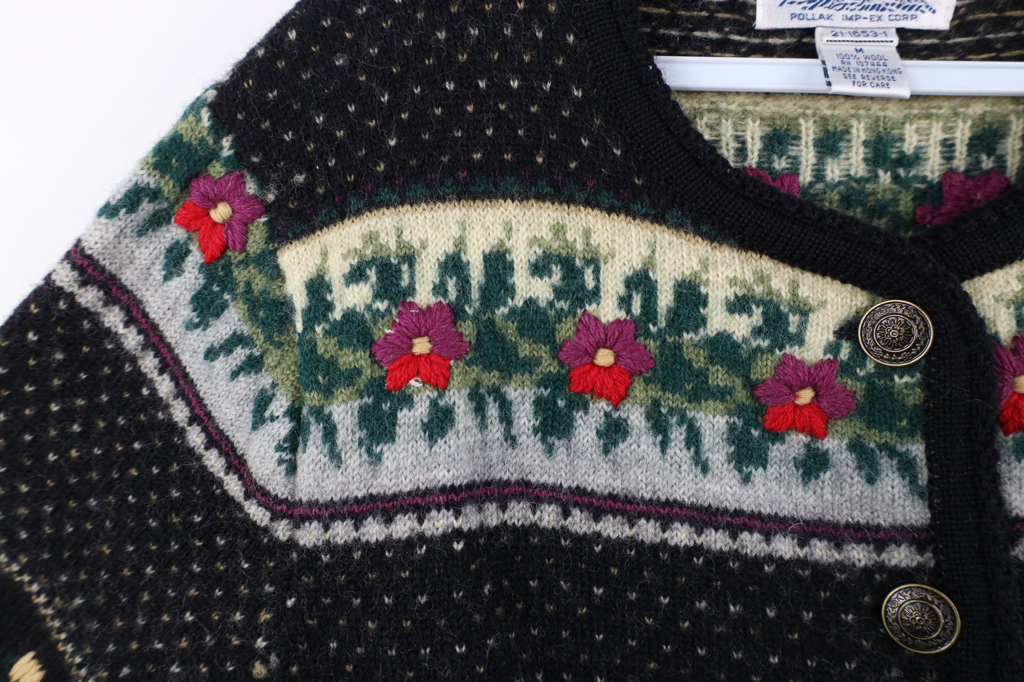 Vintage Vintage 90s Streetwear Wool Fair Isle Cardigan Sweater Size M / US 6-8 / IT 42-44 - 5 Thumbnail