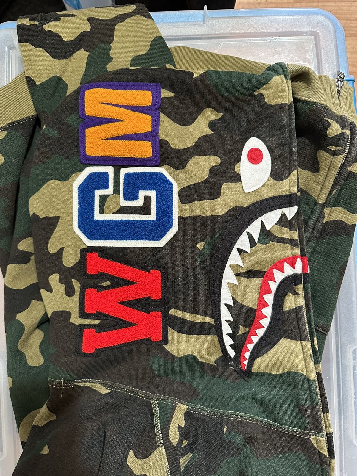 Bape Woodland Camo Shark Full Zip Hoodie Size US M / EU 48-50 / 2 - 3 Thumbnail