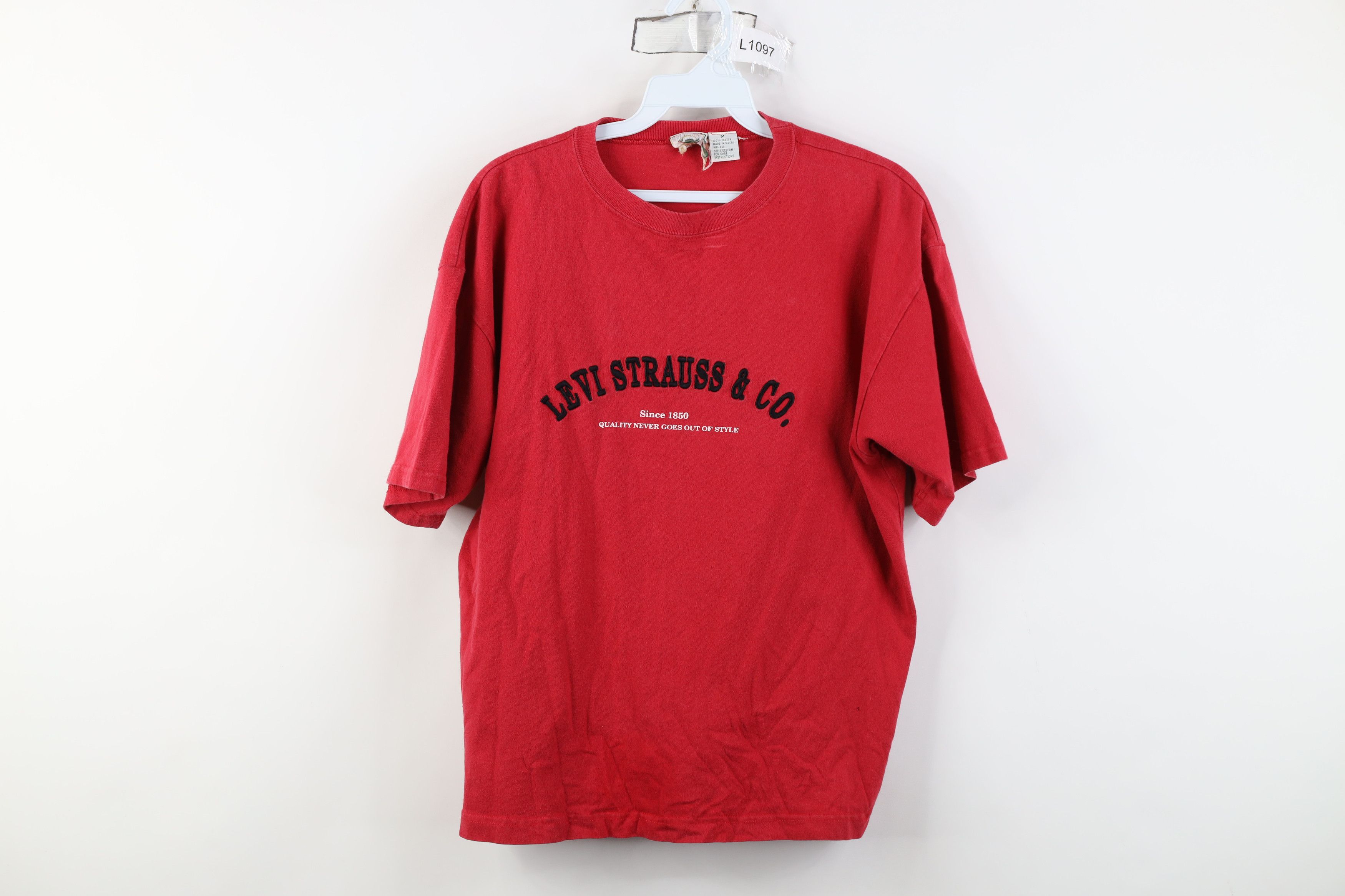 Levi's Vintage 90s Levis Spell Out Short Sleeve T-Shirt Red Size M / US 6-8 / IT 42-44 - 1 Thumbnail