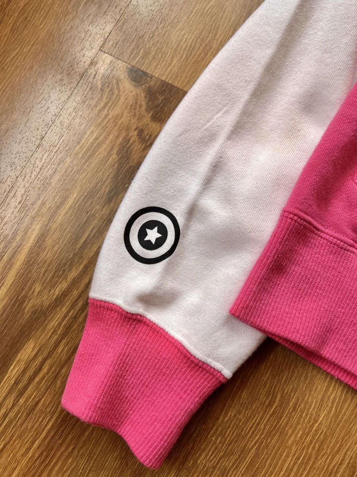 Bape Rare Bape Shark Camo Varsity Jacket / Hoodie (Pink) Size S / US 4 / IT 40 - 11 Thumbnail