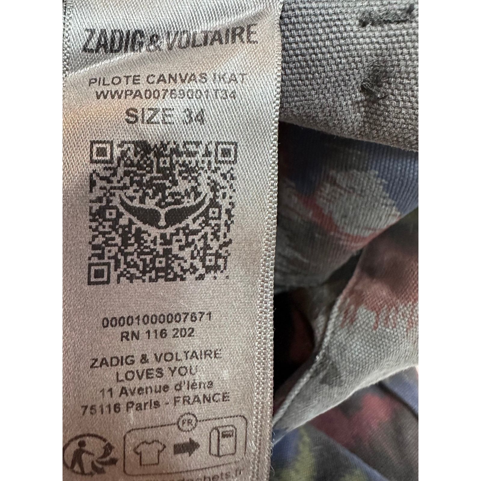 Zadig & Voltaire Zadig & Voltaire Pilote Canvas Cargo Pants Dark Camo 34 (8) Size 30" / US 8 / IT 44 - 24 Thumbnail