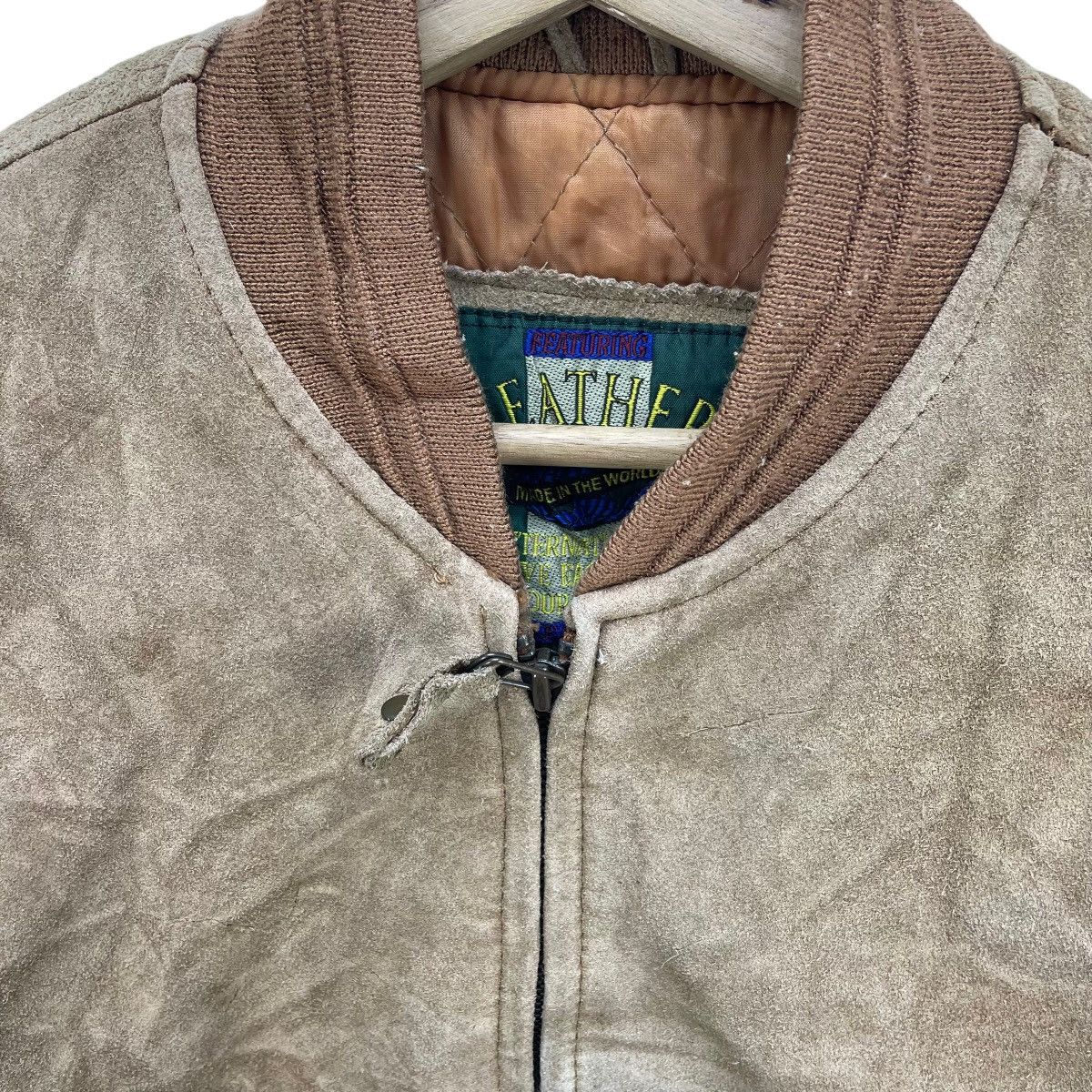 Genuine Leather 🔥Vintage 80s Suede Genuine Leather Bomber Jacket Size US M / EU 48-50 / 2 - 4 Thumbnail