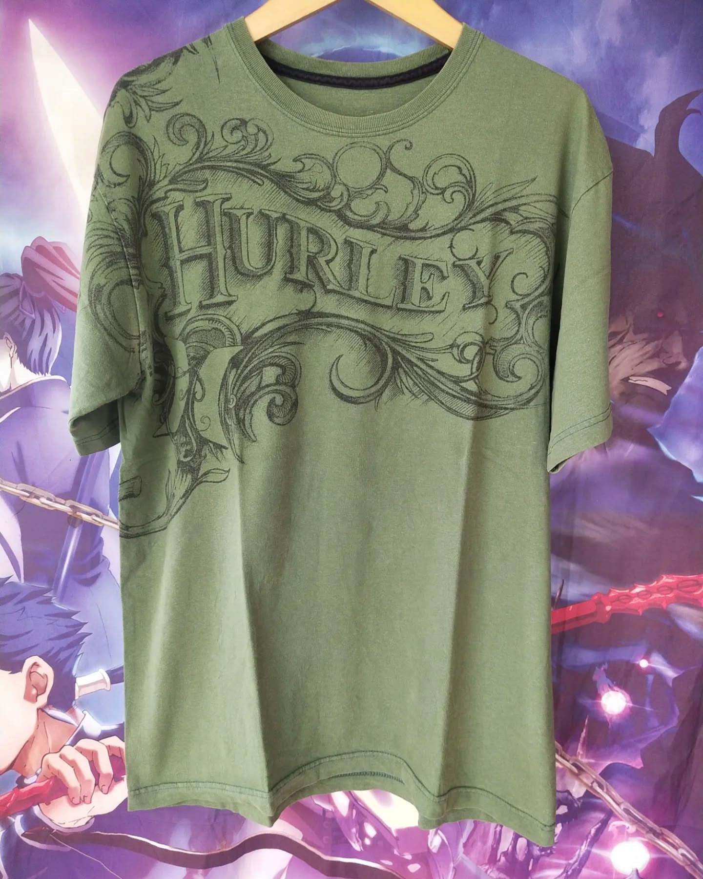 Hurley Hurley Spellout Floral Graphic Green Tees Size US L / EU 52-54 / 3 - 1 Thumbnail
