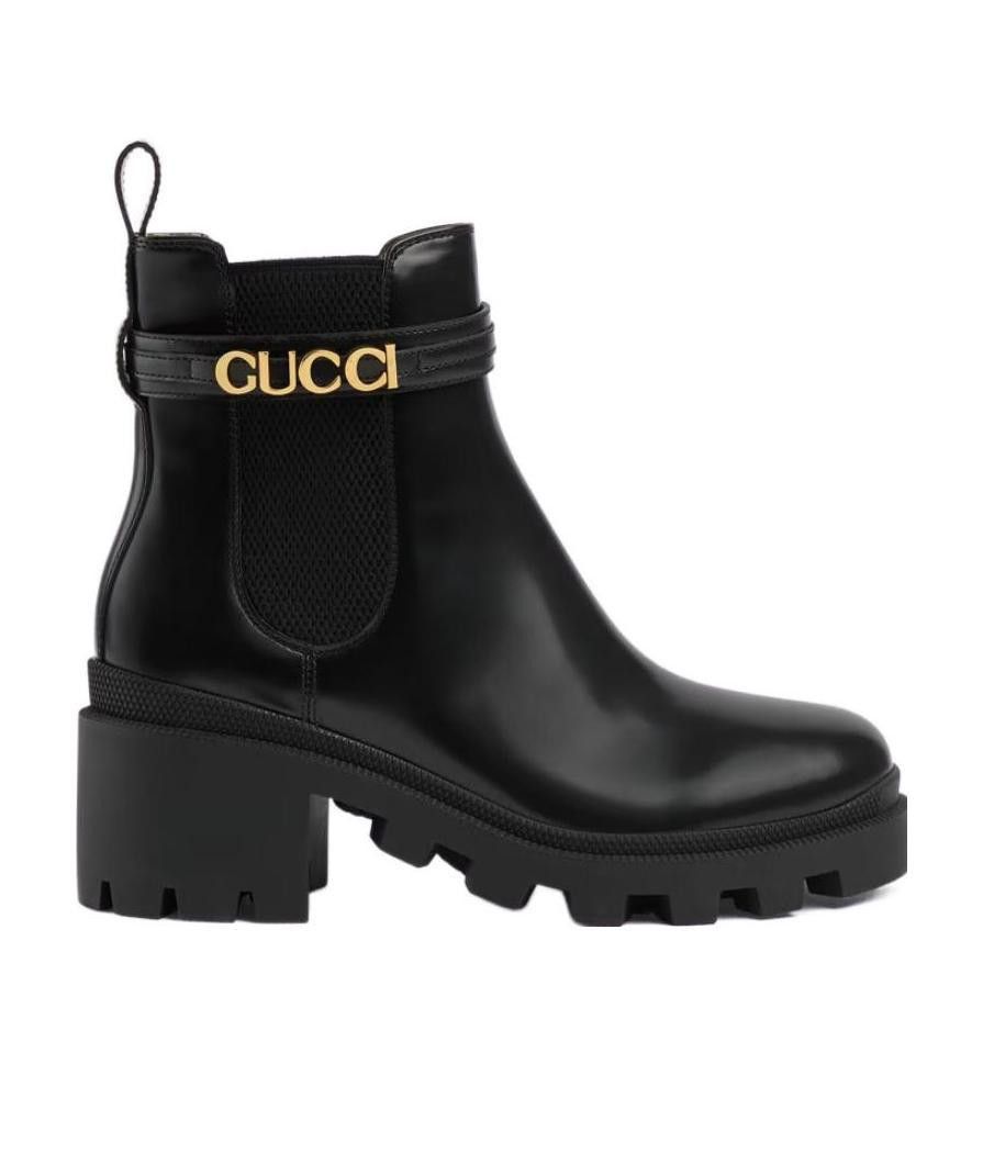 Gucci logo-lettering leather Chelsea boots Size US 6 / IT 36 - 1 Thumbnail