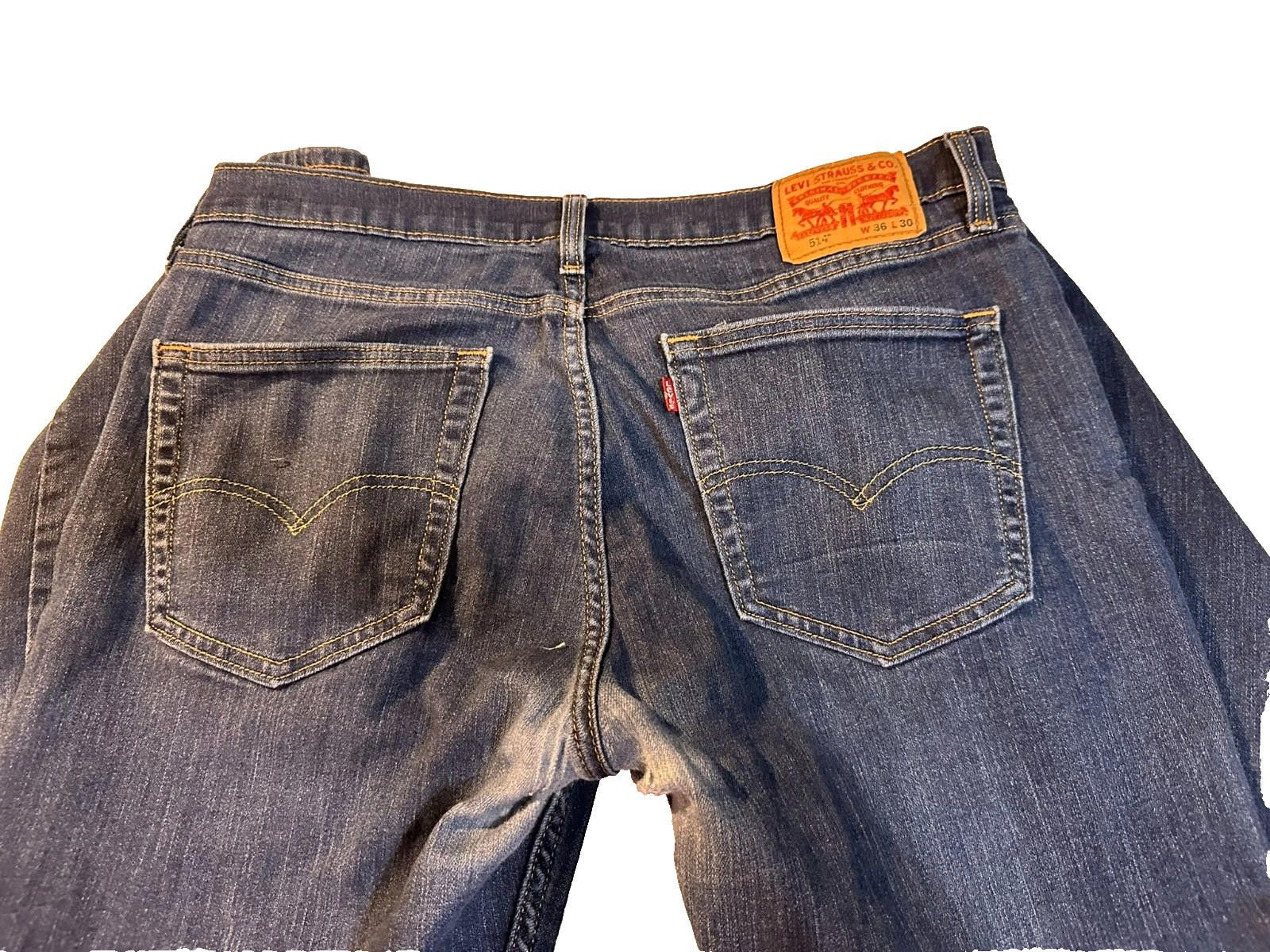 Levi's Levi’s 514 Dark Wash Blue Jeans Men’s Size 36x30 Size US 36 / EU 52 - 4 Thumbnail