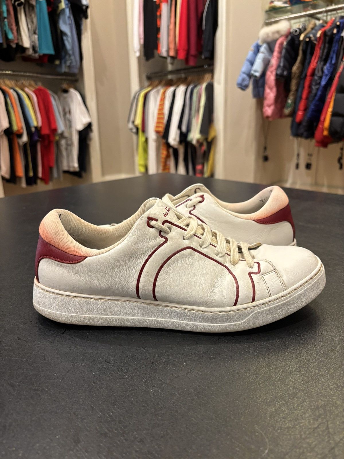 Salvatore Ferragamo Ferragamo Liberty Sneakers White Red Size US 9.5 / EU 42-43 - 2 Thumbnail