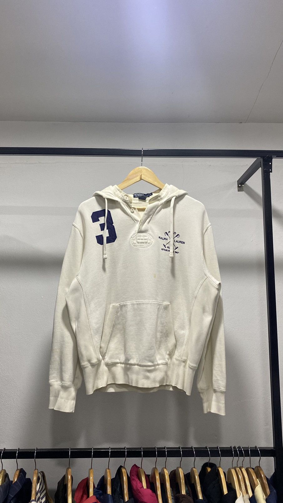 Designer × Polo Ralph Lauren × Vintage Polo Ralph Lauren Henley Hoodie Size US M / EU 48-50 / 2 - 2 Thumbnail