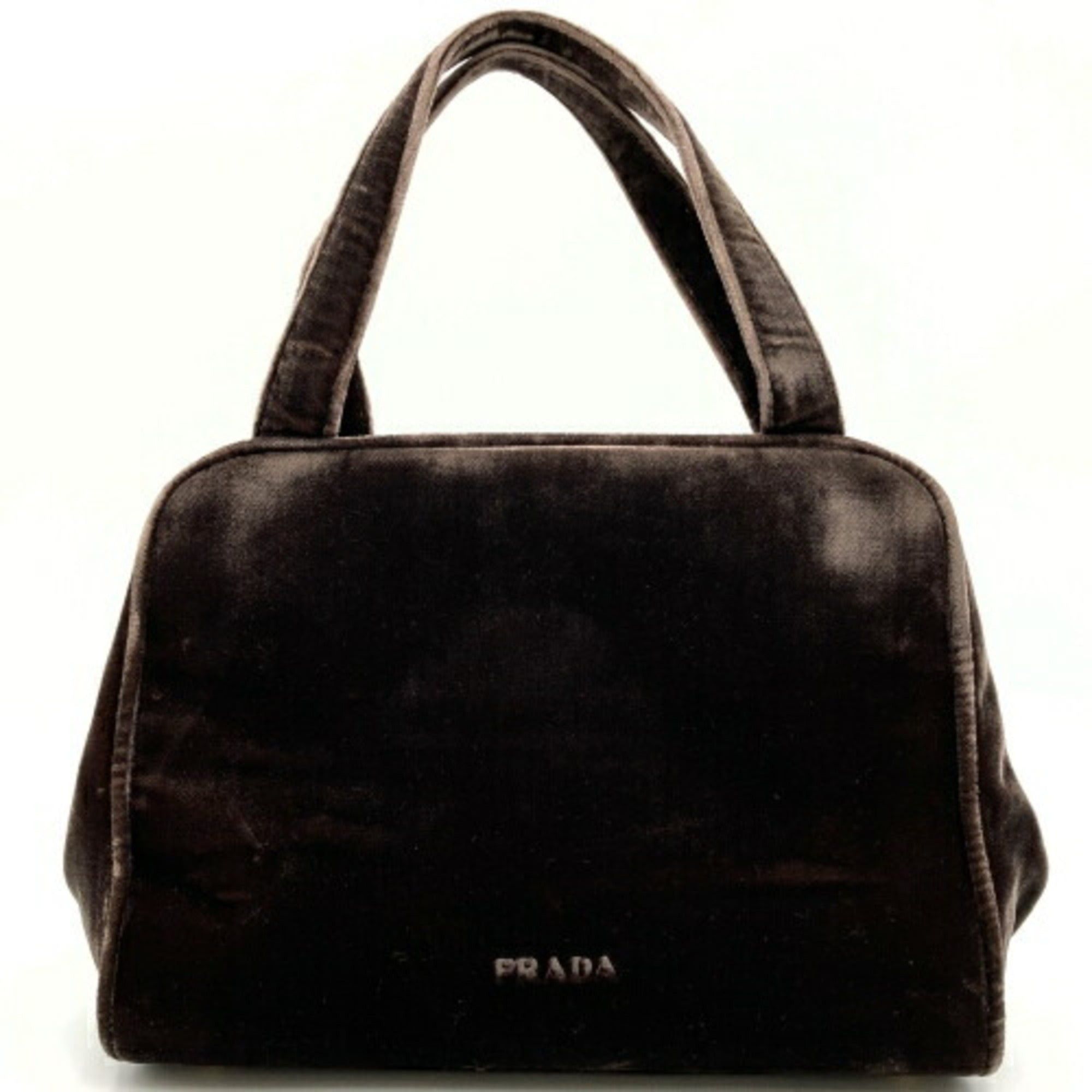 image of Prada Handbag Brown Suede Velor Ladies Itpbhsih7Bne, Women's