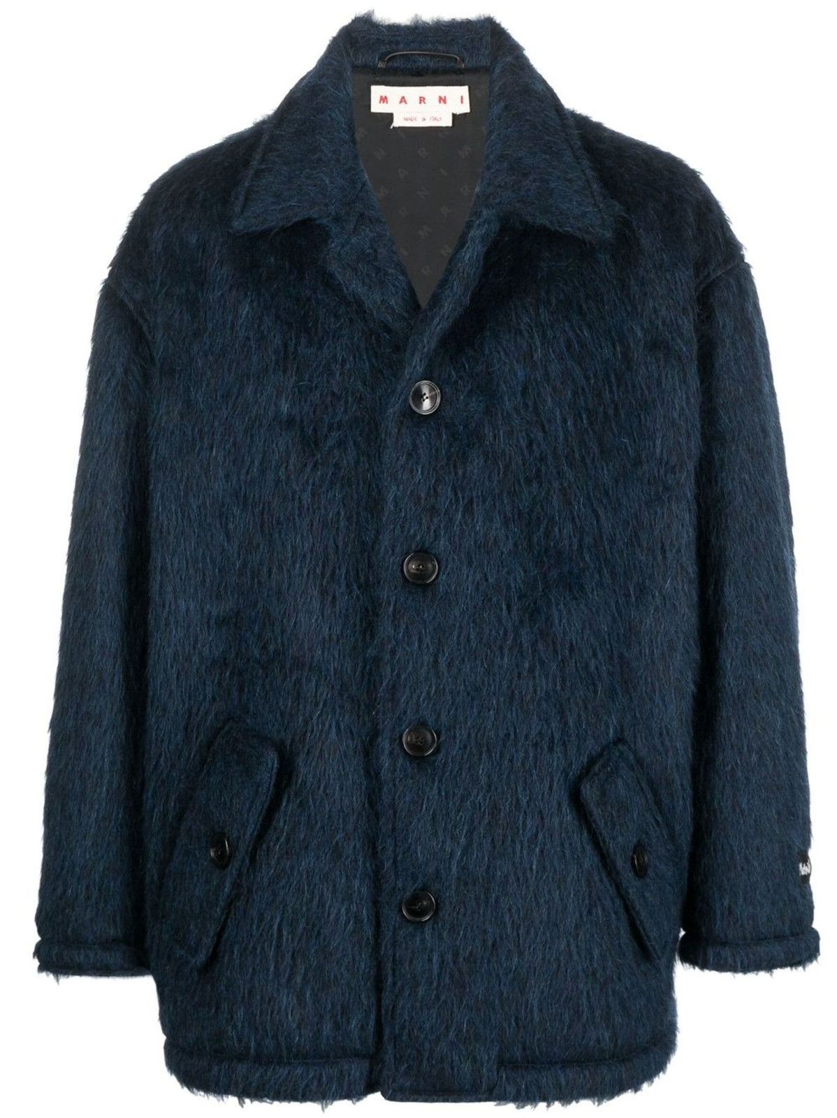 Marni Marni Button-Up Faux-Fur Brushed Wool Coat Size US M / EU 48-50 / 2 - 2 Thumbnail