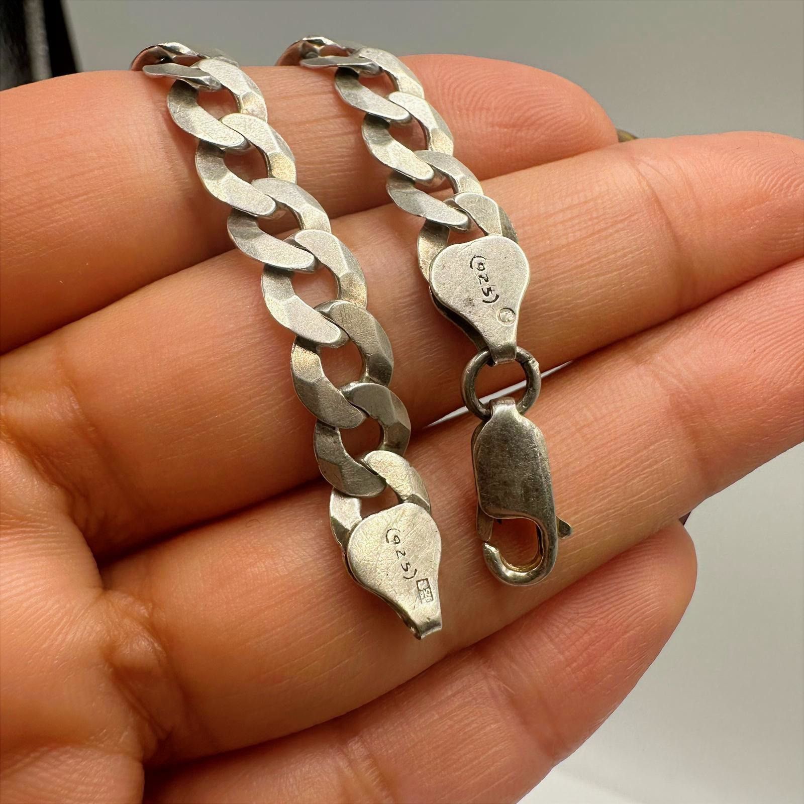Sterling Silver Vintage 925 Sterling Silver Curb Chain Bracelet Size ONE SIZE - 3 Thumbnail