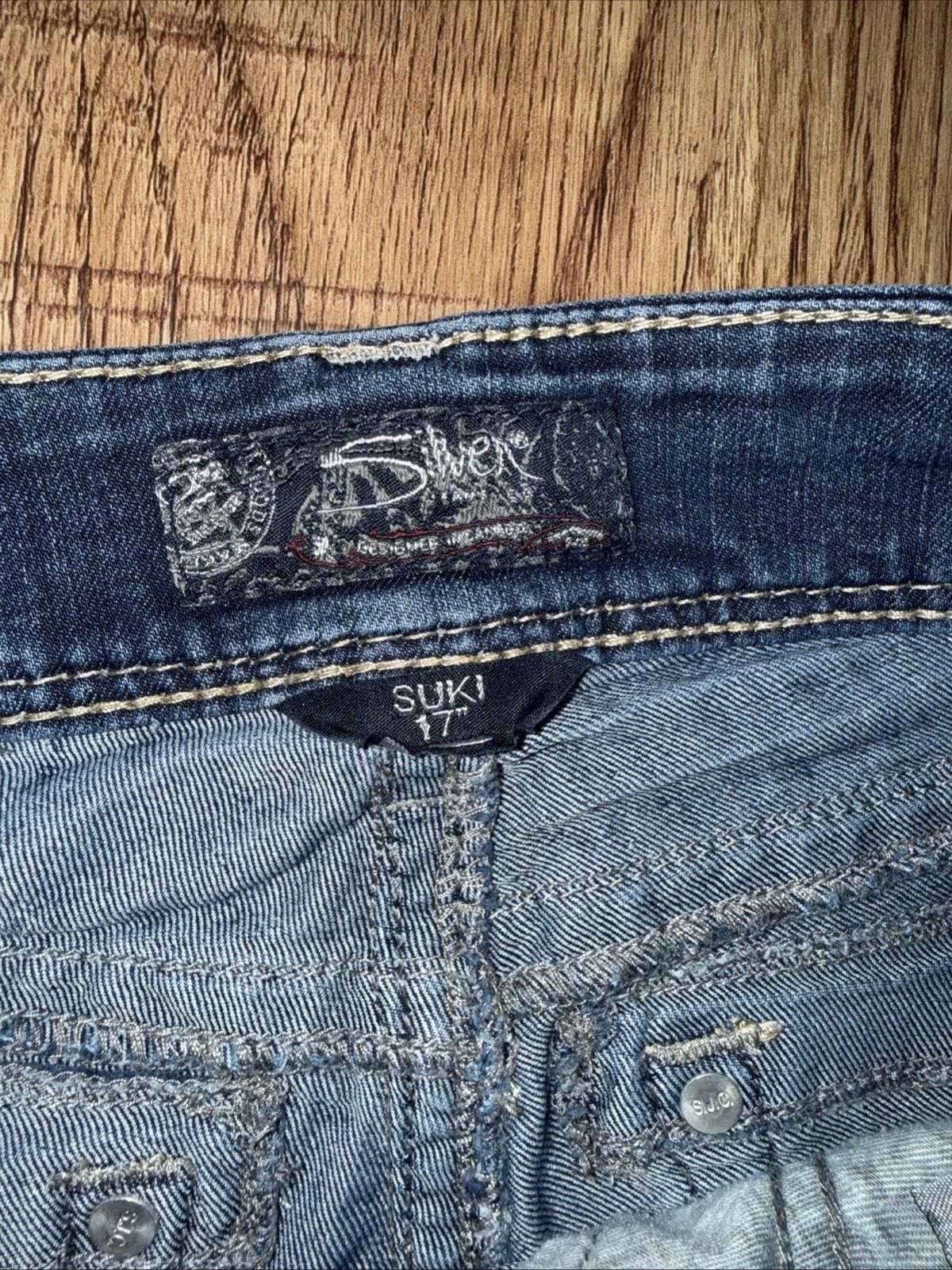 Silver Jeans Co. Silver Jeans SUKI 17 Blue Bootcut Stretch Embellished Pocket Size 27" / US 4 / IT 40 - 3 Thumbnail