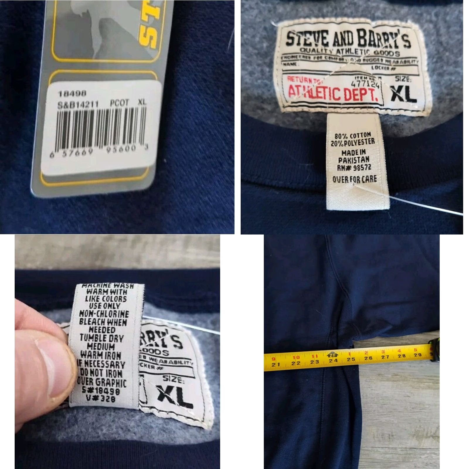 Vintage VINTAGE Steve & Barry's Sweatshirt XL Men’s Y2K College Beer 90s Fleece Pullover All Seasons Size US XL / EU 56 / 4 - 8 Thumbnail