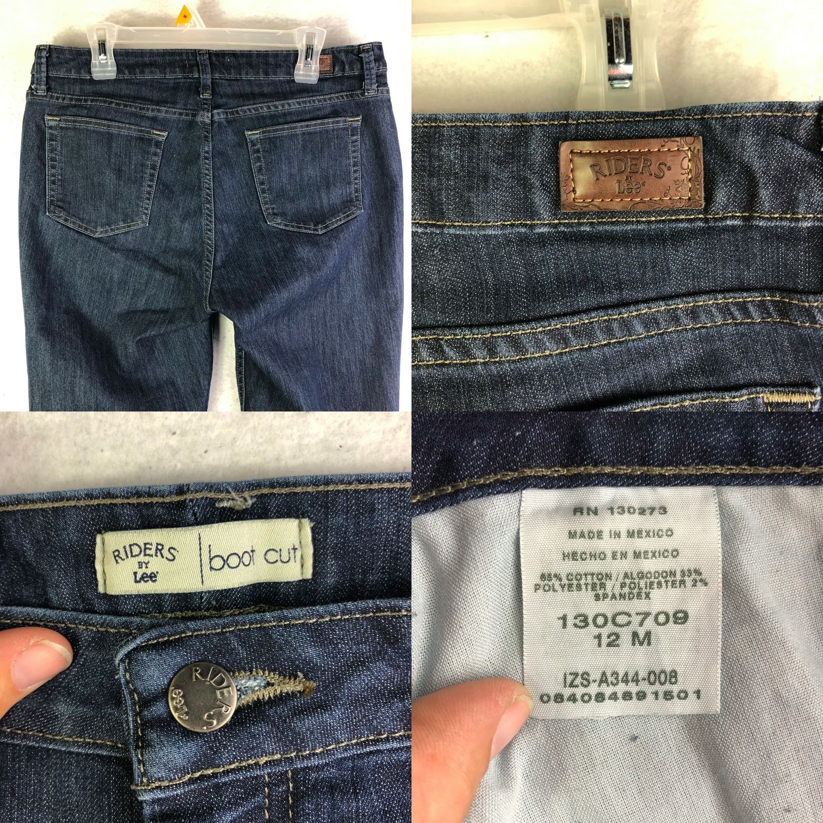 Lee Riders by LEE Mid Rise Bootcut Jeans Womens Size 12 Medium Blue Denim Regular Rise 29 in Inseam Cotton Denim Classic VINTAGE? No Vintage Size 34" / US 12 / IT 48 - 8 Thumbnail