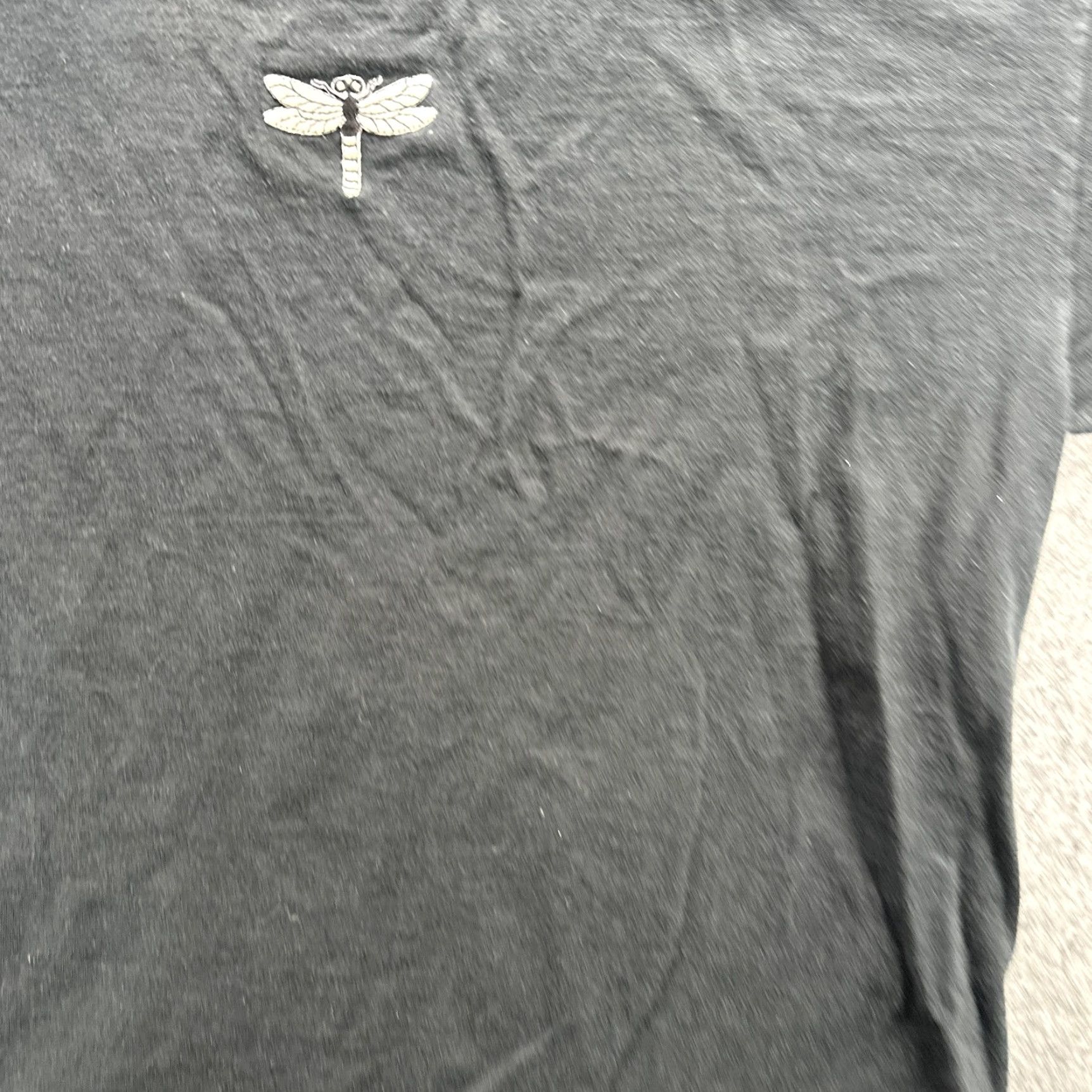 Anvil VINTAGE Anvil Shirt Women's Large Black Dragonfly Graphic 90s Made USA Pre-shrunk 100% Cotton Crew Neck Short Sleeve Size L / US 10 / IT 46 - 5 Thumbnail
