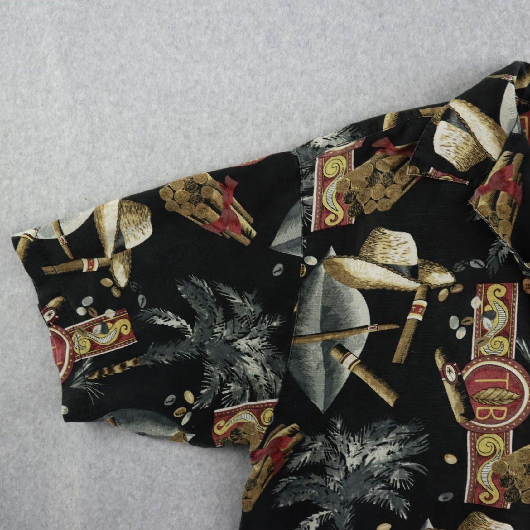 Tommy Bahama Tommy Bahama Shirt Medium Black Silk Cigar Print Hawaiian Aloha Button-Up Short Sleeve Mens Size US M / EU 48-50 / 2 - 5 Thumbnail