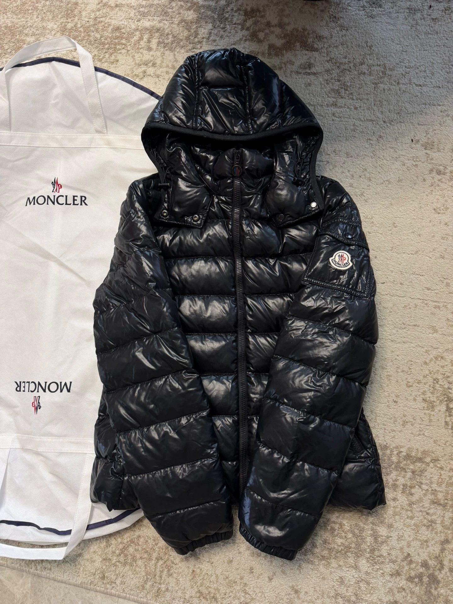 Moncler Baby Black Down Jacket Size 1, Women's